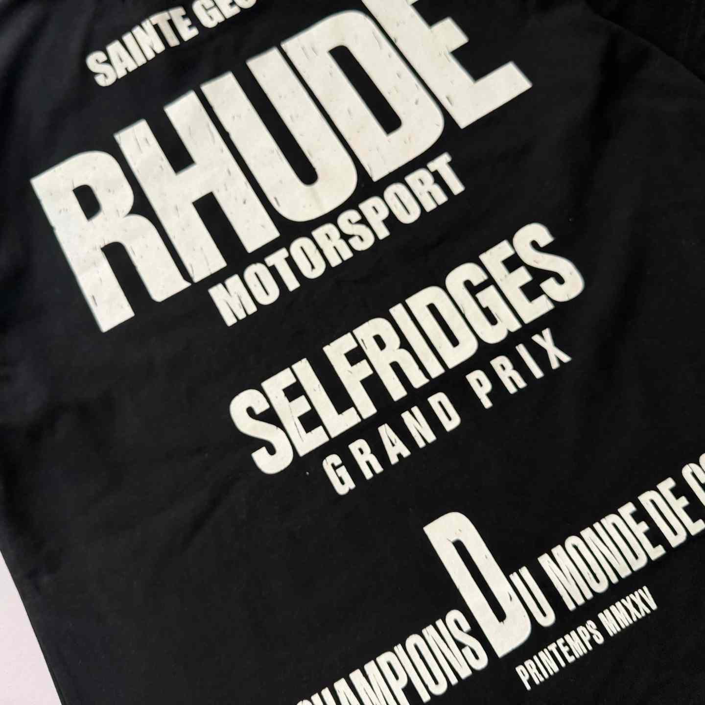 Rhude Champions Du Monde Tee 'Vintage Black' - DesignerGu