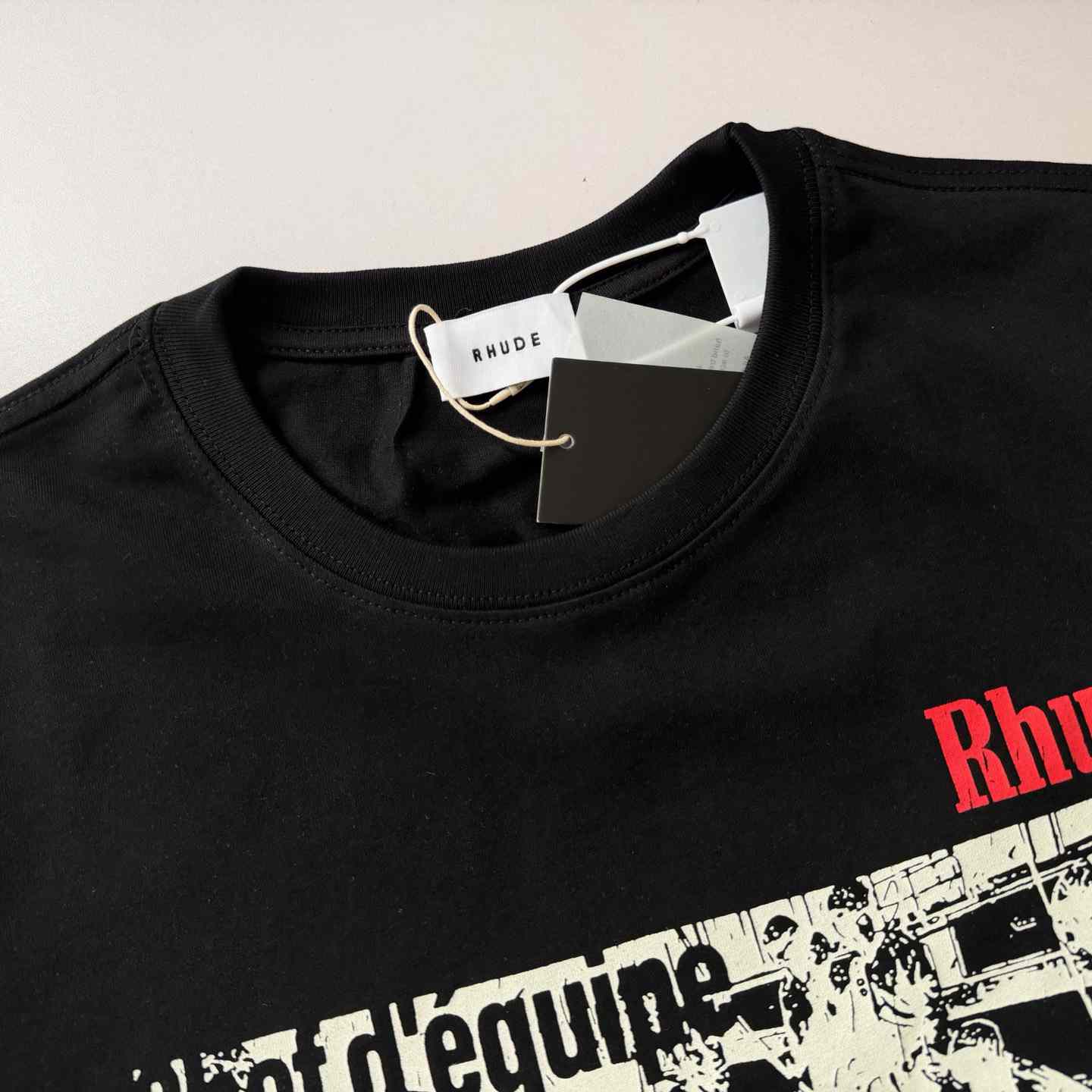 Rhude Champions Du Monde Tee 'Vintage Black' - DesignerGu