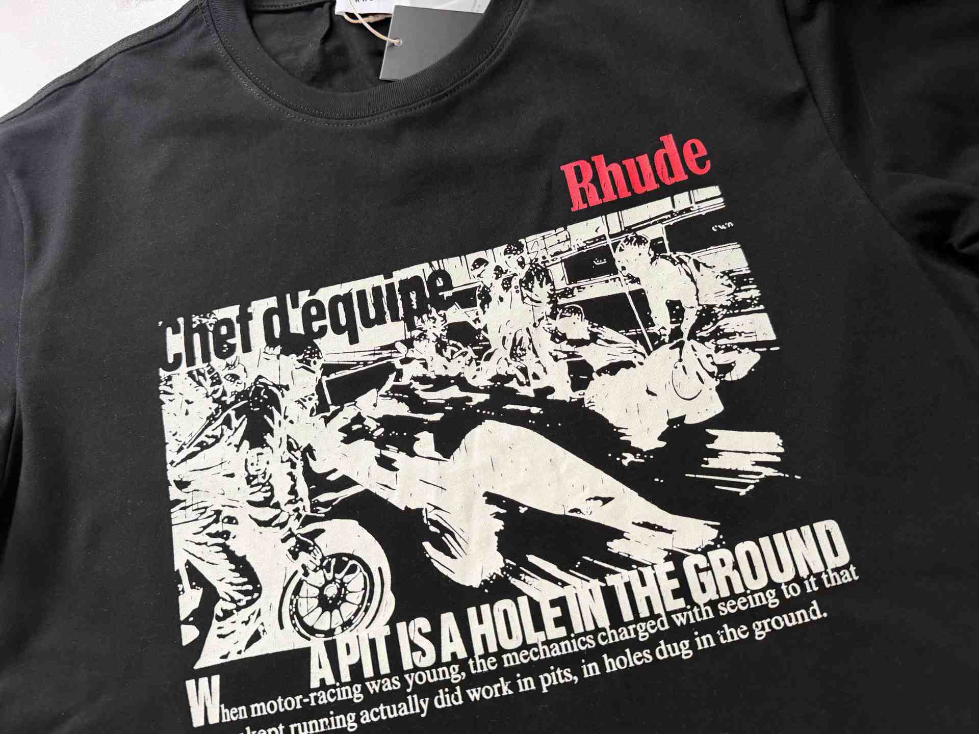 Rhude Champions Du Monde Tee 'Vintage Black' - DesignerGu