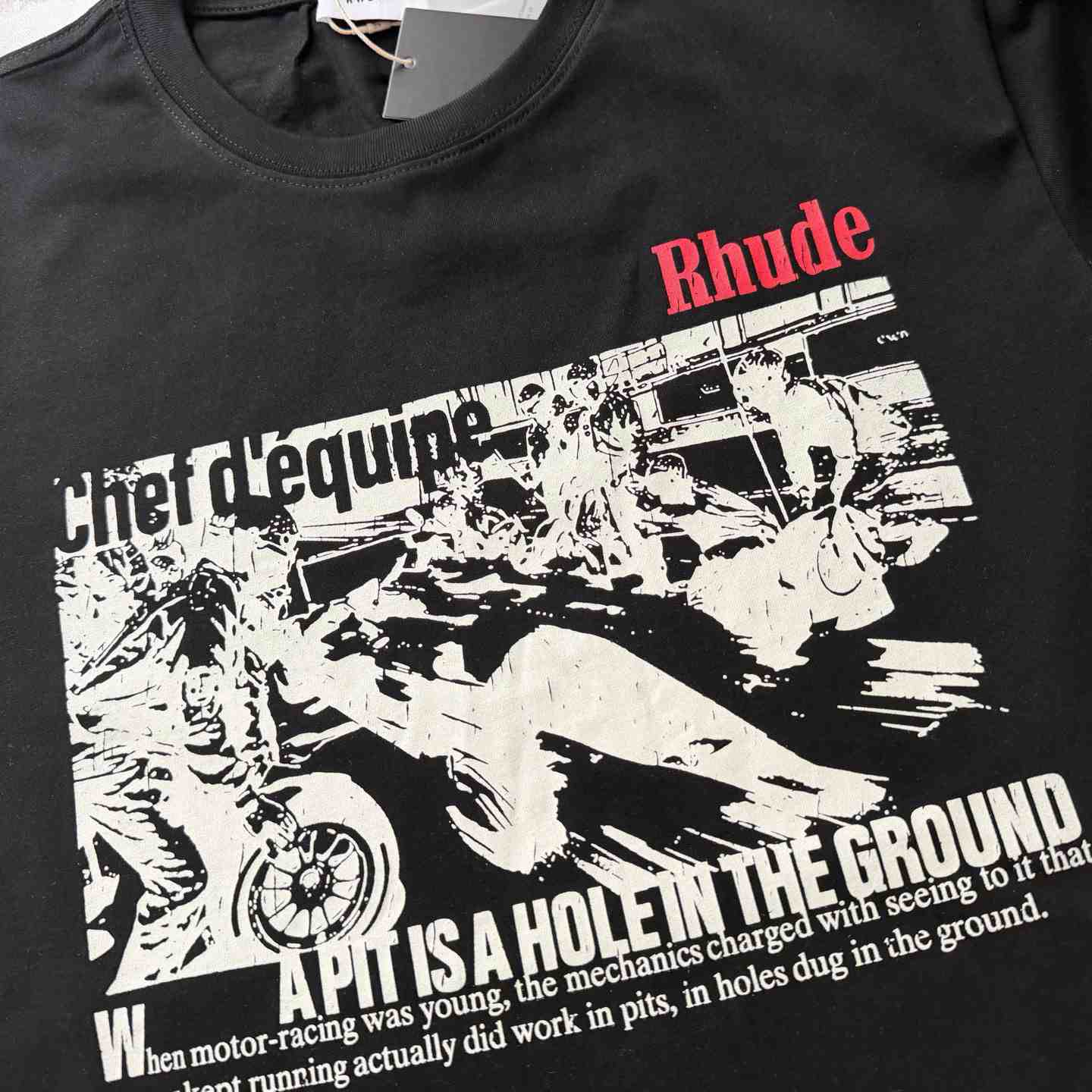 Rhude Champions Du Monde Tee 'Vintage Black' - DesignerGu