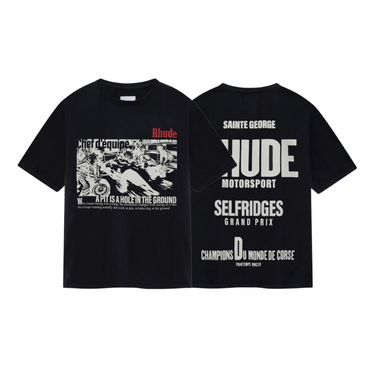 Rhude Champions Du Monde Tee 'Vintage Black' - DesignerGu