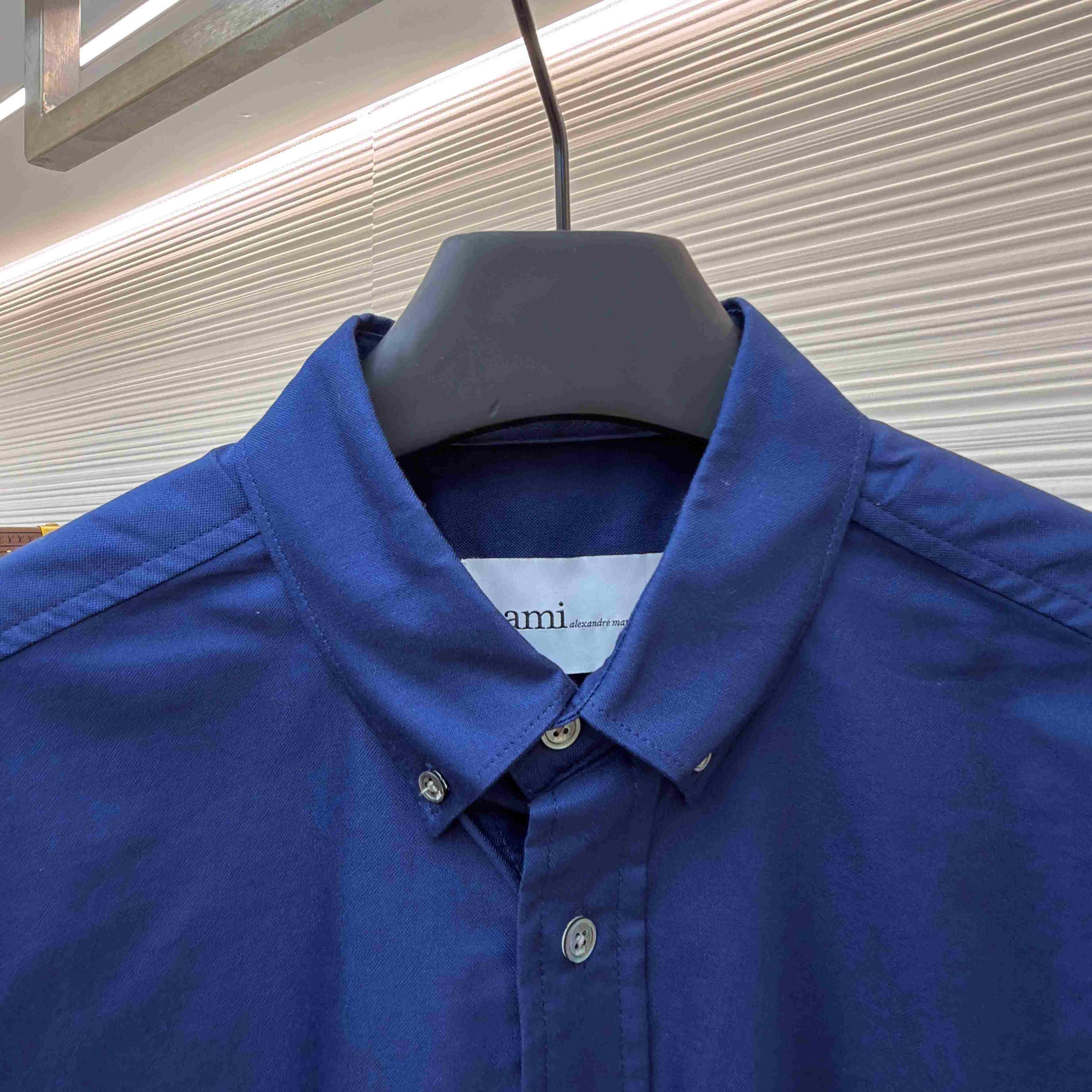 AMI Paris Ami Button-Down Short-Sleeve Shirt - DesignerGu