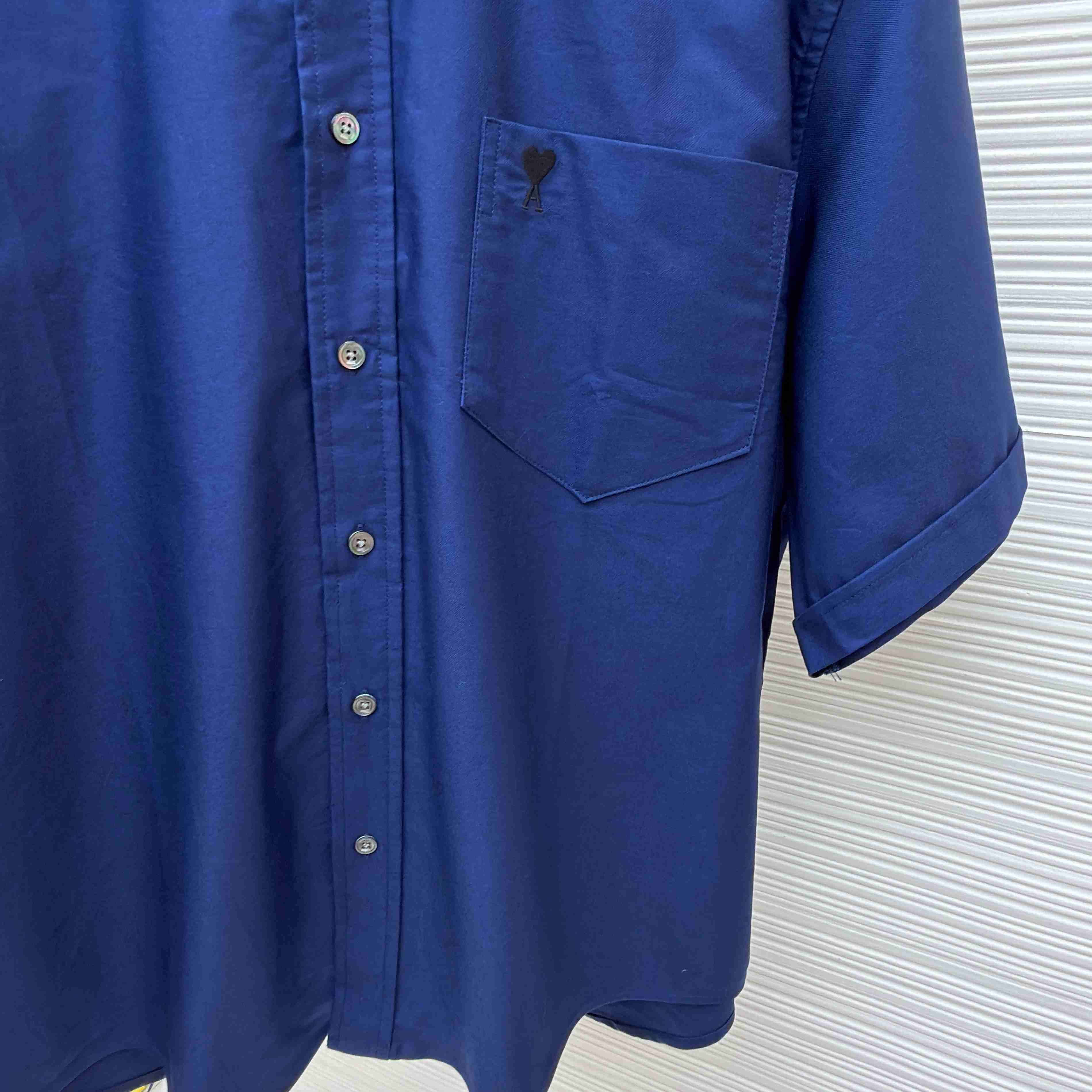 AMI Paris Ami Button-Down Short-Sleeve Shirt - DesignerGu