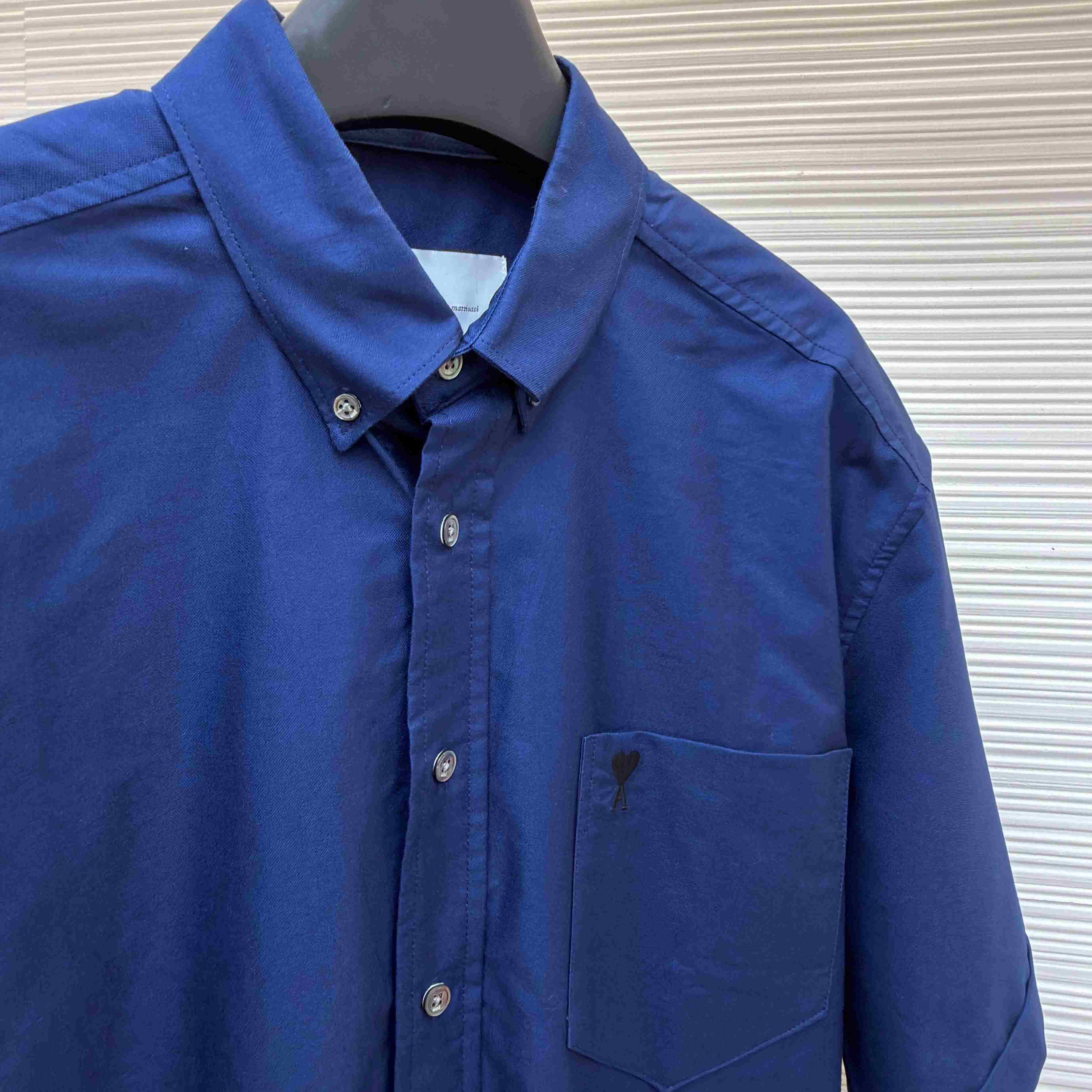 AMI Paris Ami Button-Down Short-Sleeve Shirt - DesignerGu