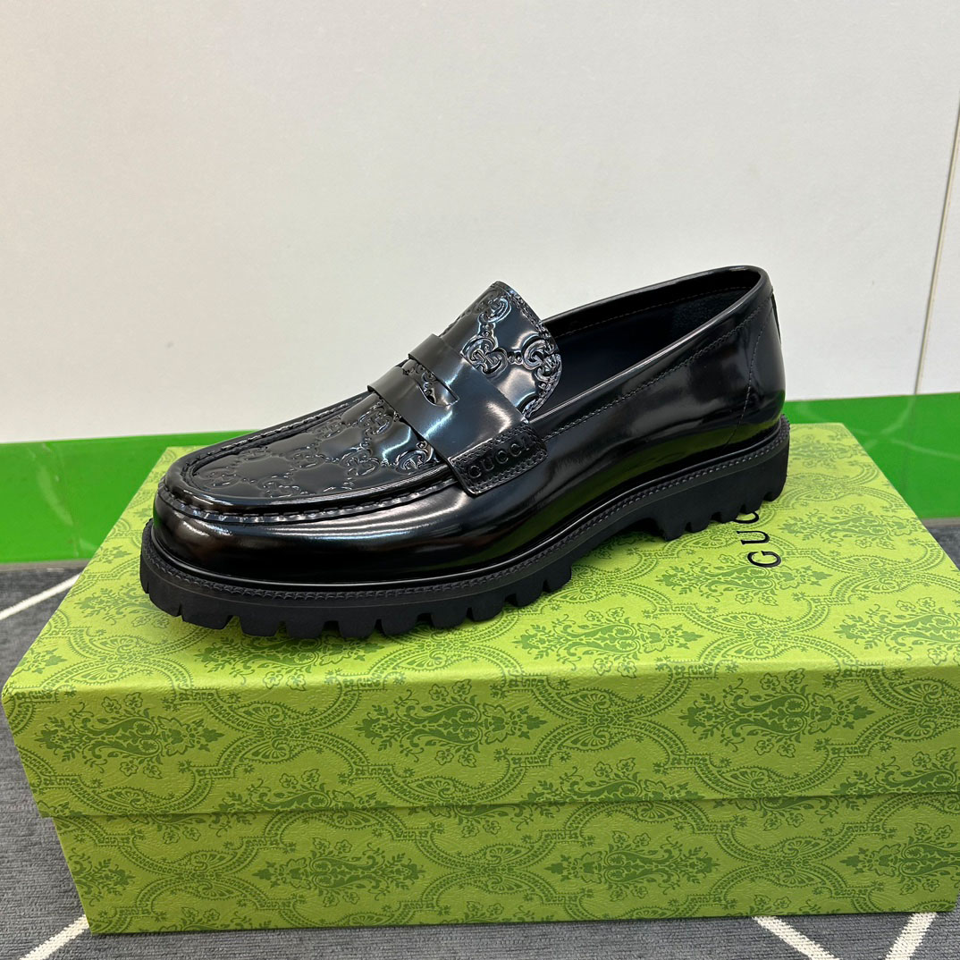 Gucci Web Striped Trim Loafers - DesignerGu