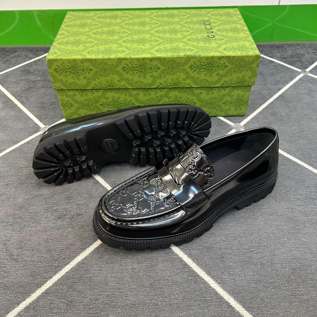 Gucci Web Striped Trim Loafers - DesignerGu