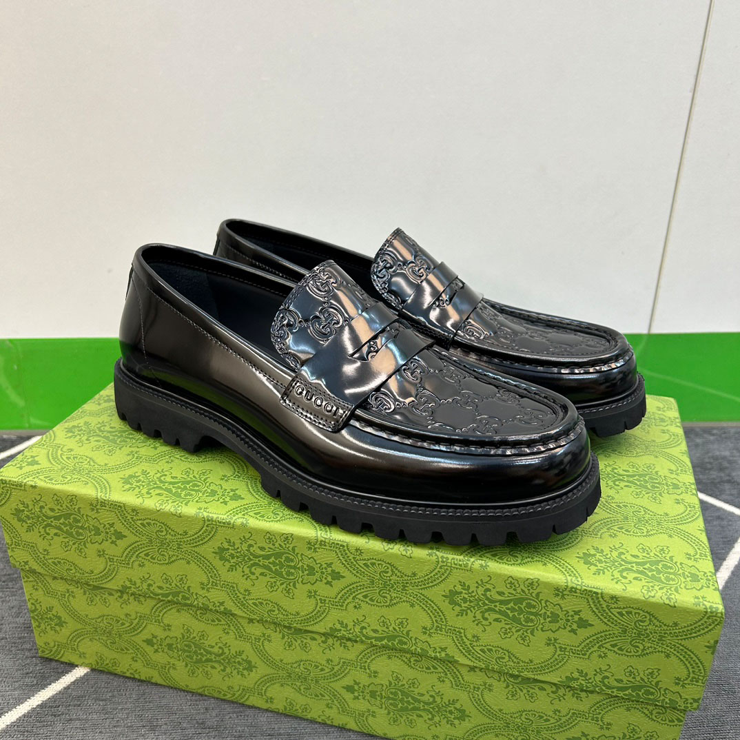 Gucci Web Striped Trim Loafers - DesignerGu