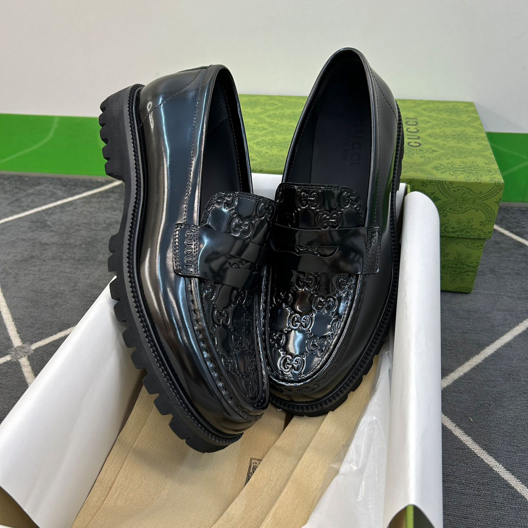 Gucci Web Striped Trim Loafers - DesignerGu