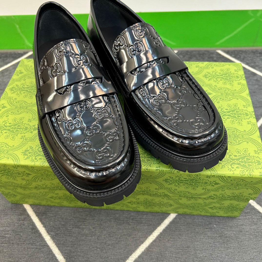 Gucci Web Striped Trim Loafers - DesignerGu