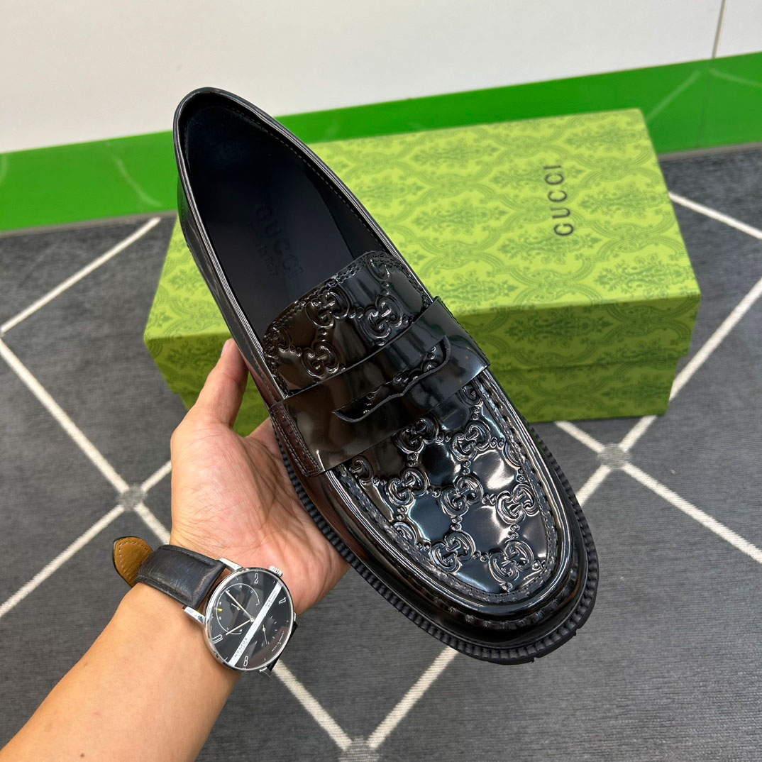 Gucci Web Striped Trim Loafers - DesignerGu