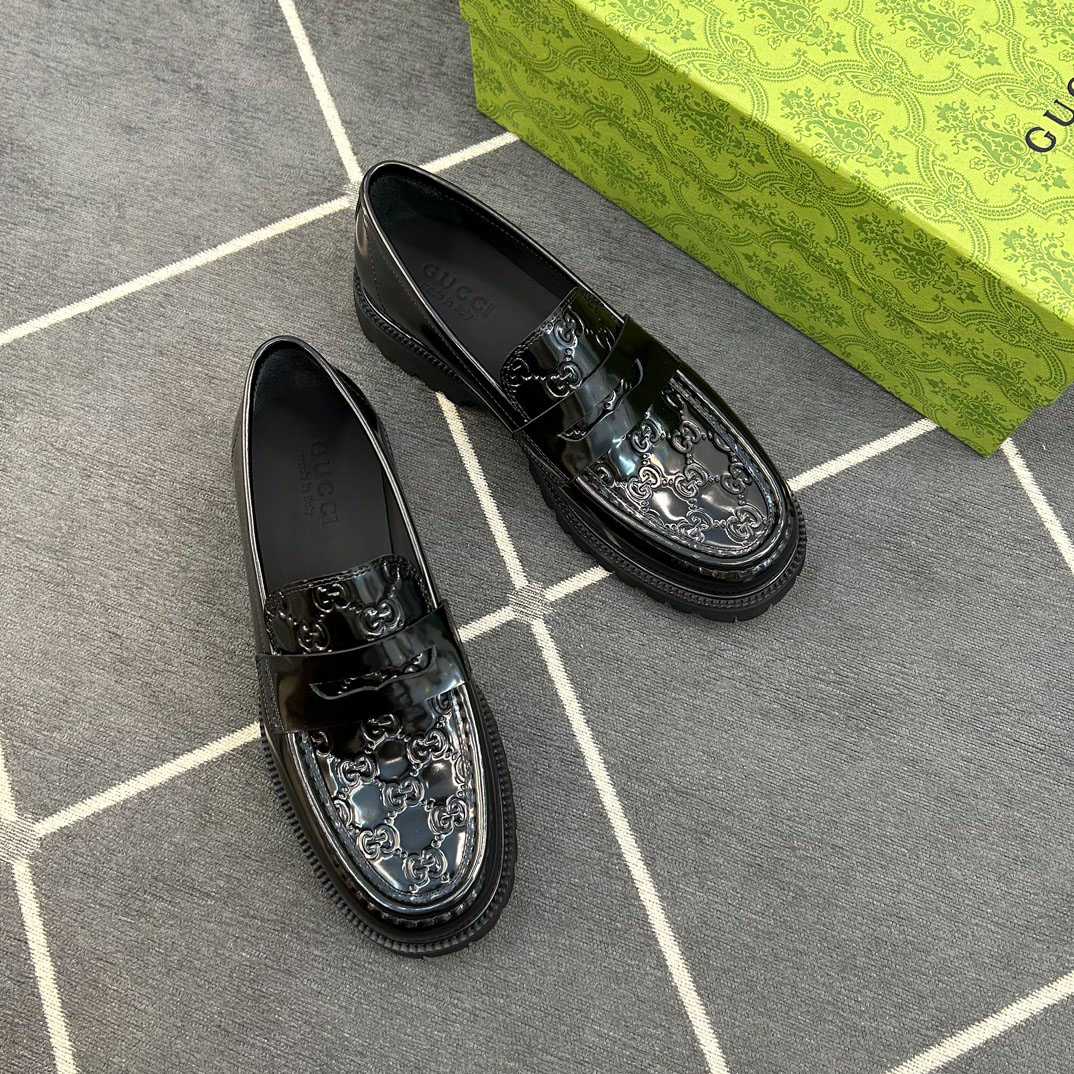 Gucci Web Striped Trim Loafers - DesignerGu