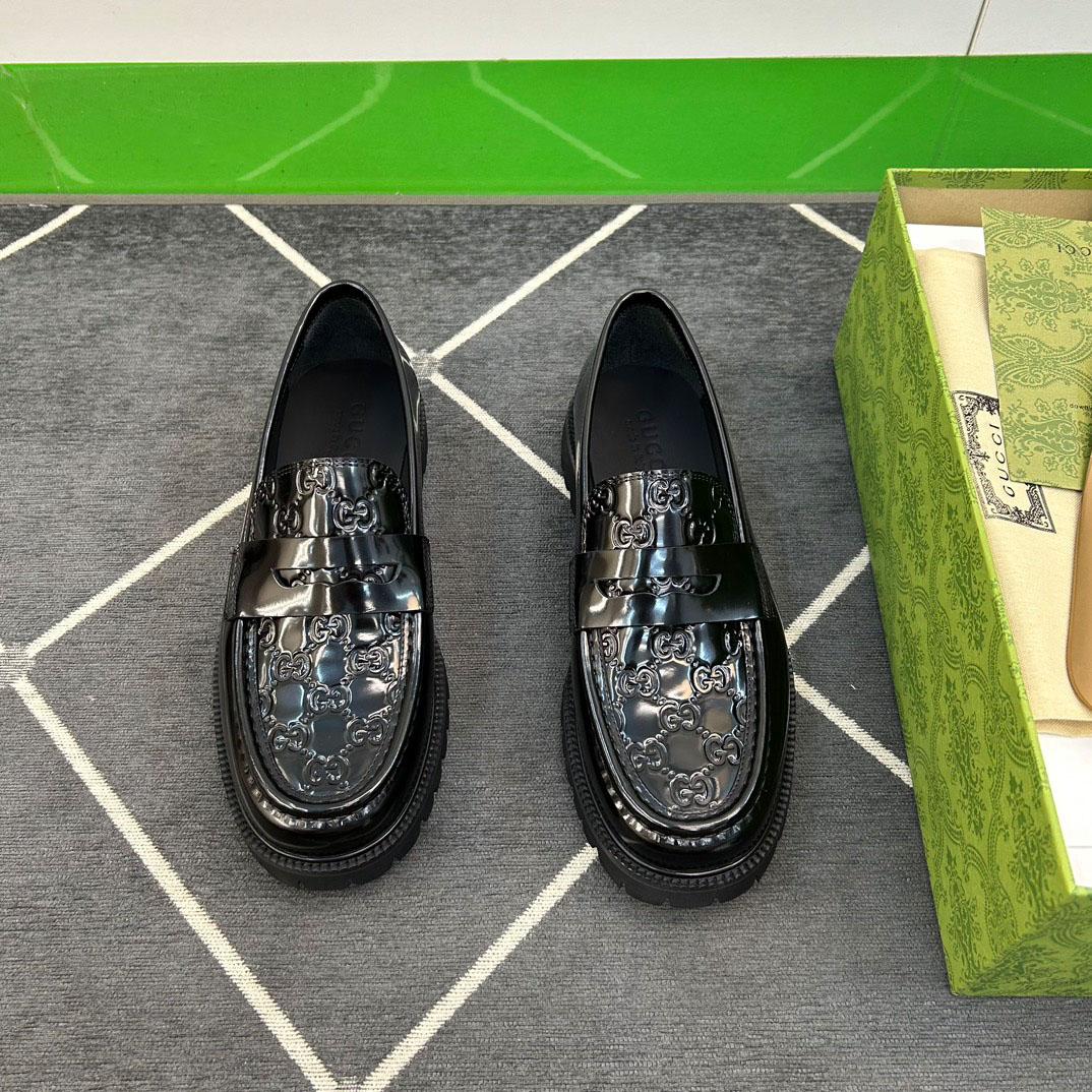 Gucci Web Striped Trim Loafers - DesignerGu