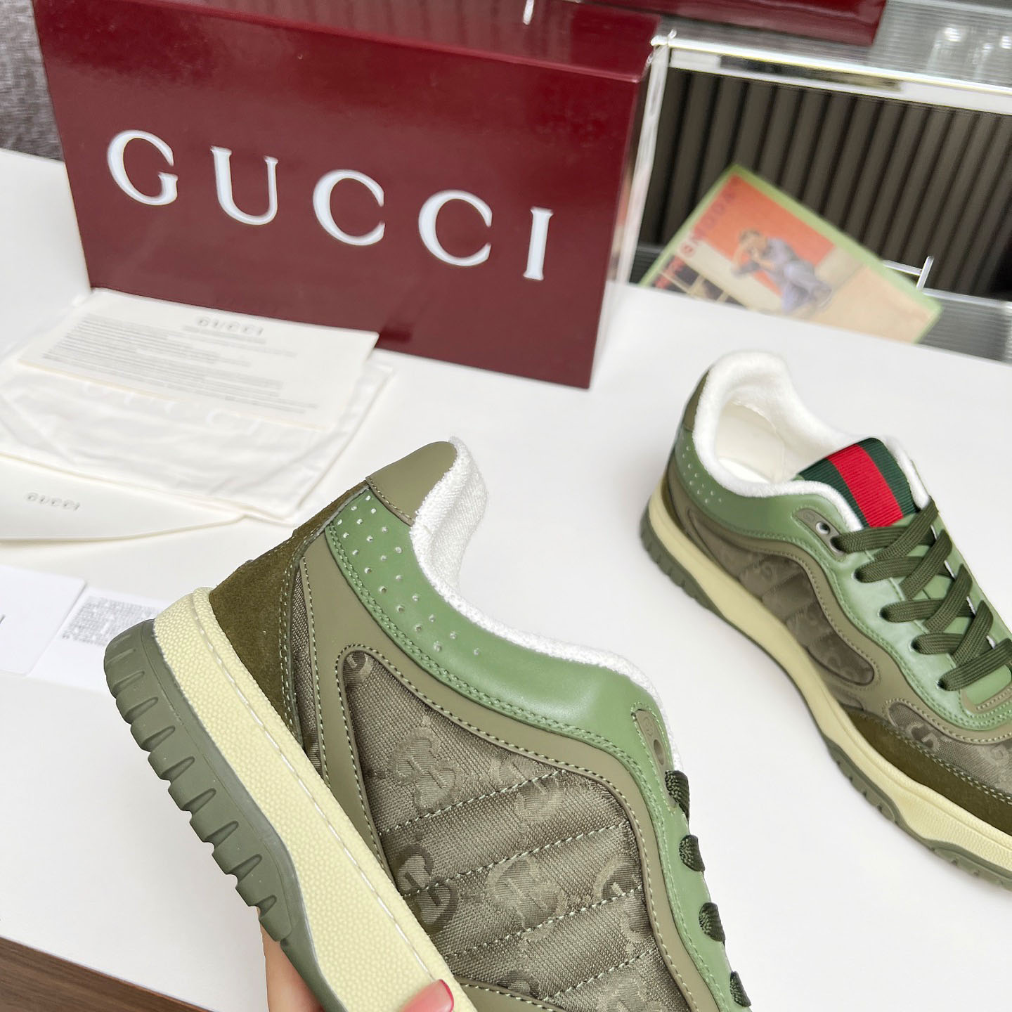Gucci Re-Web Sneakers - DesignerGu