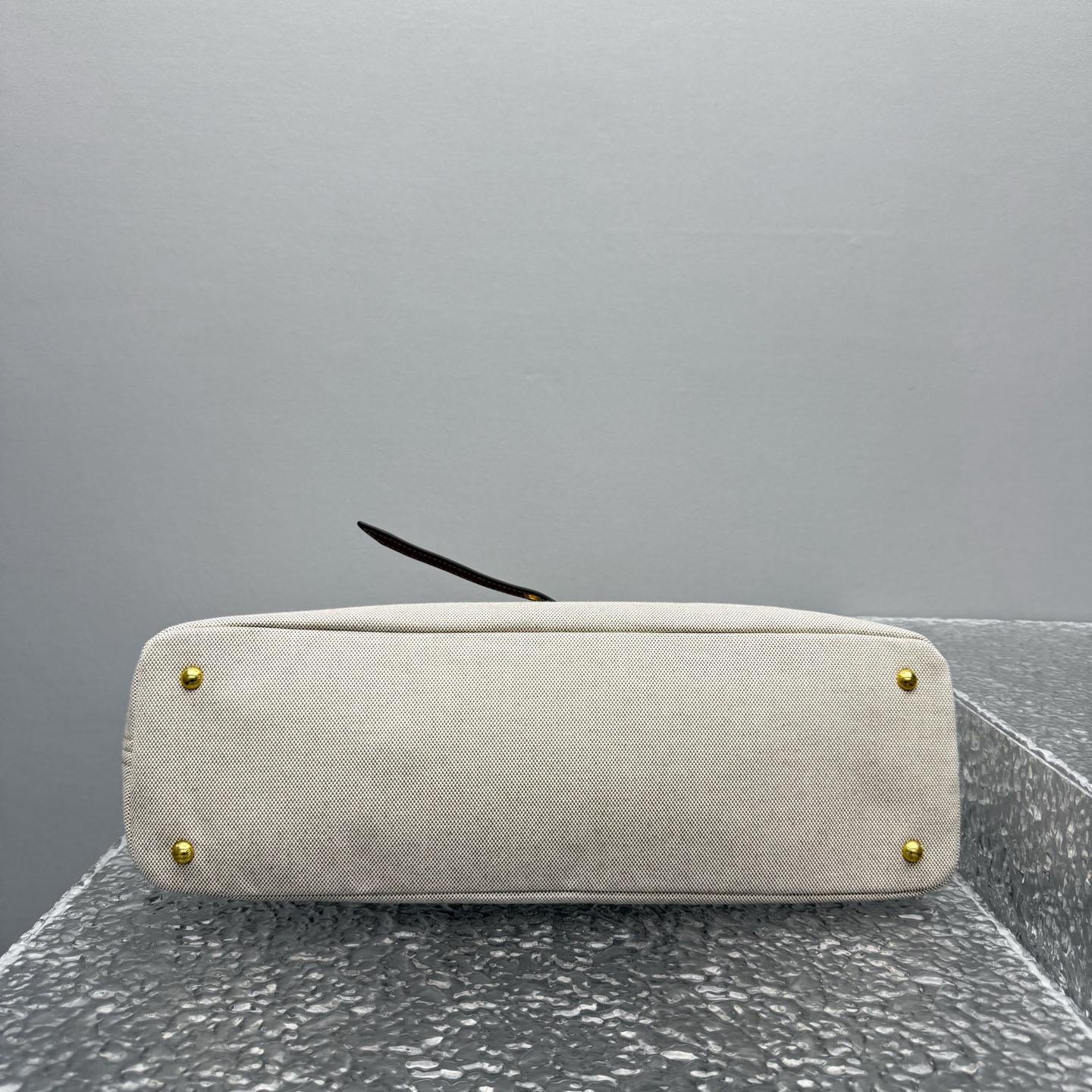 Miu Miu Aventure Canvas And Leather Bag - DesignerGu
