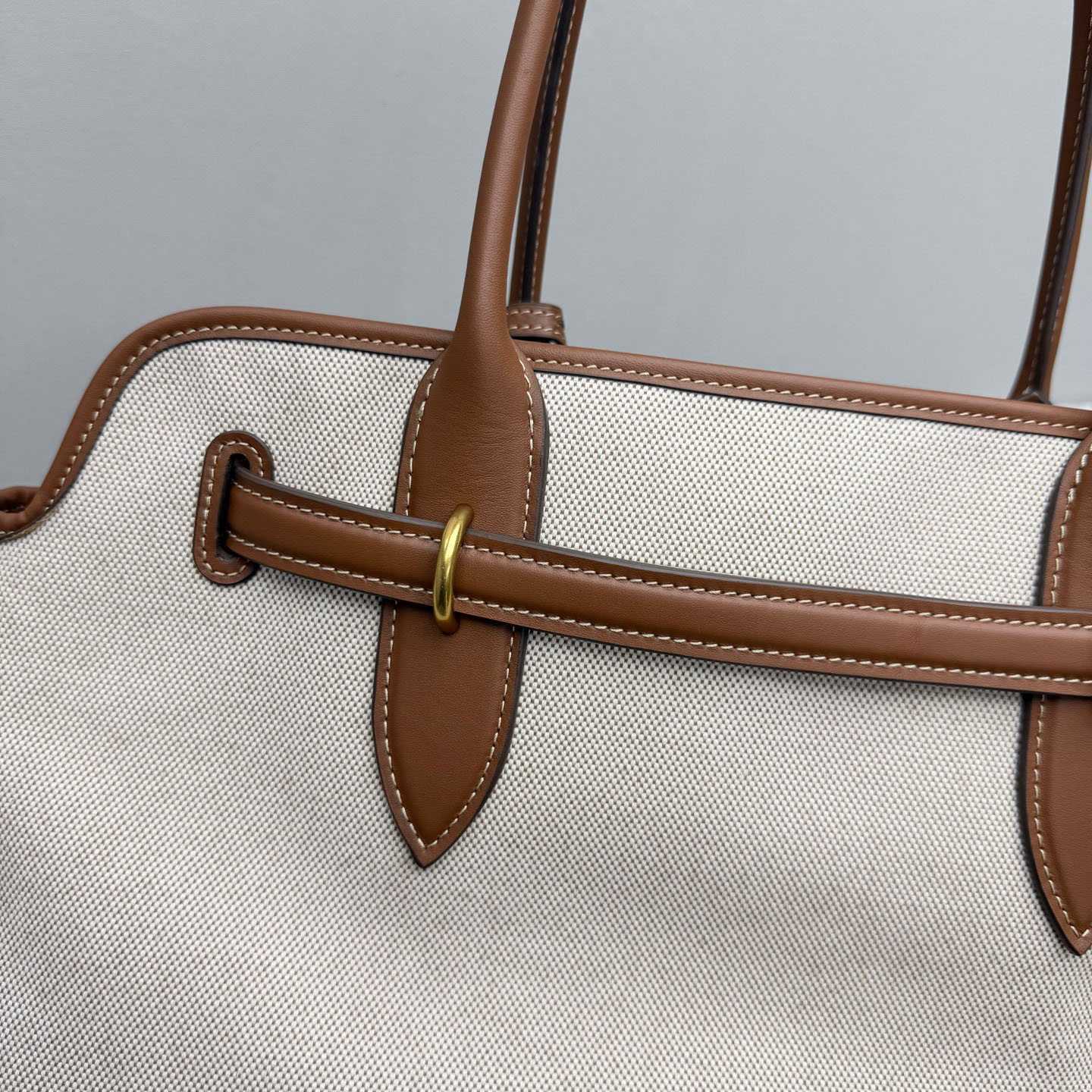 Miu Miu Aventure Canvas And Leather Bag - DesignerGu
