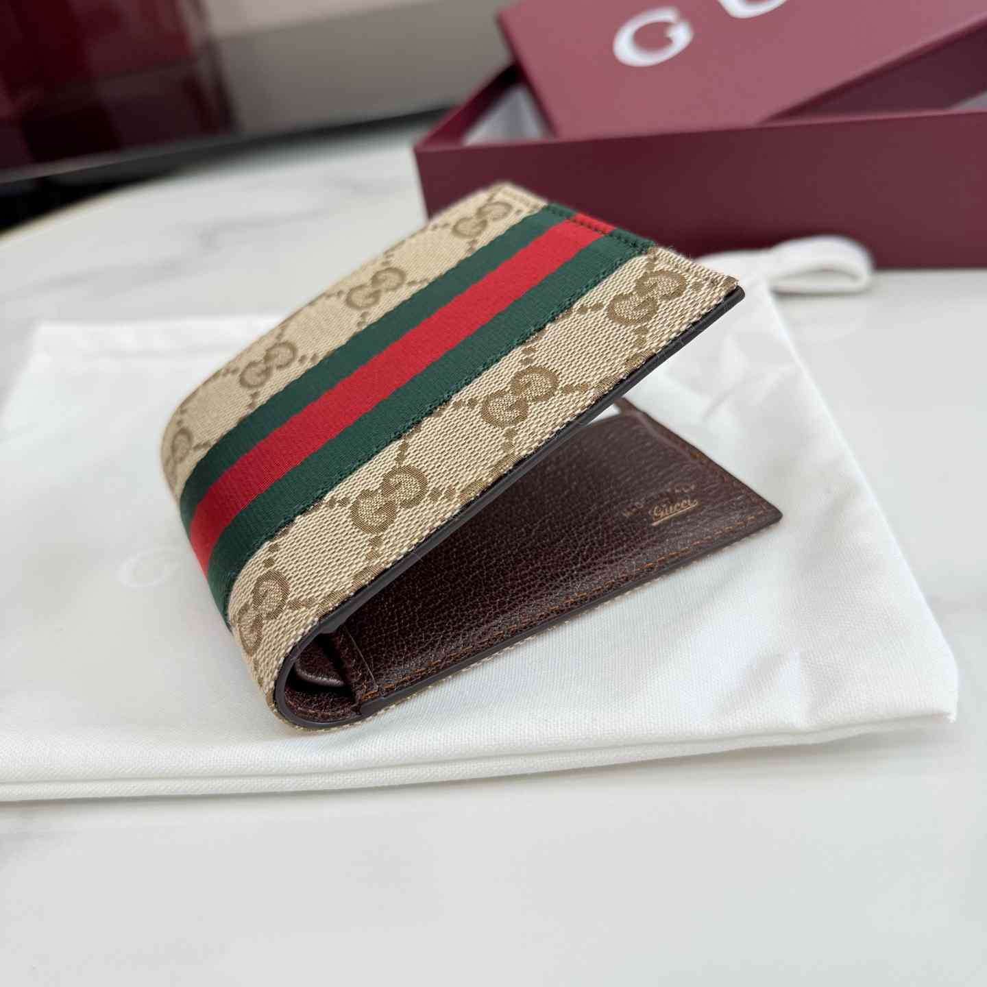 Gucci Bi-fold Wallet With Web - DesignerGu
