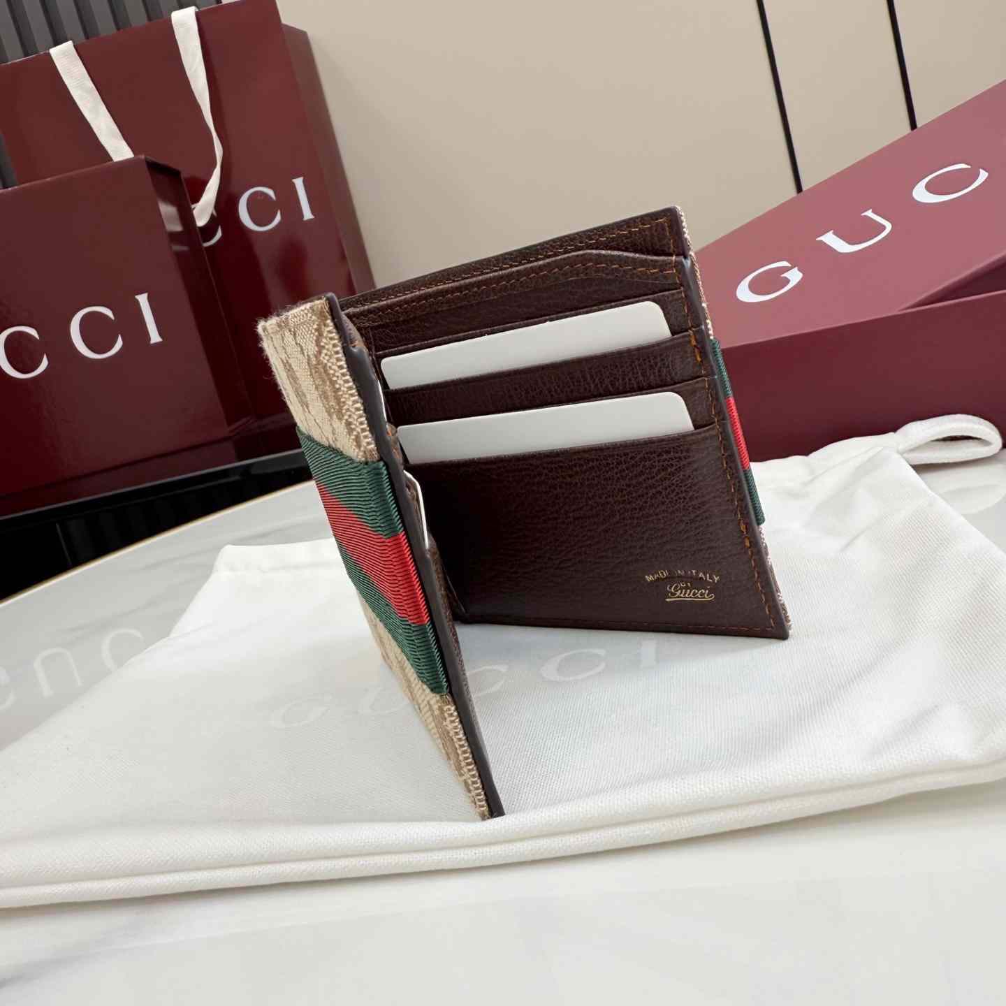 Gucci Bi-fold Wallet With Web - DesignerGu