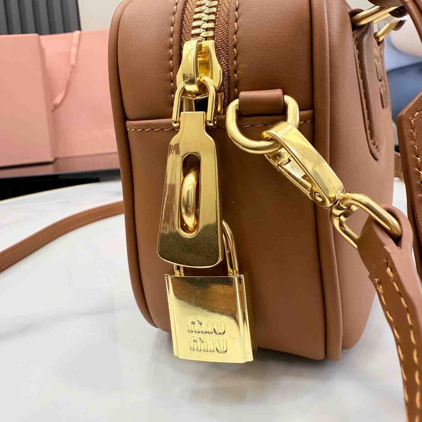 Miu Miu Arcadie Leather Bag 5BB123 - DesignerGu