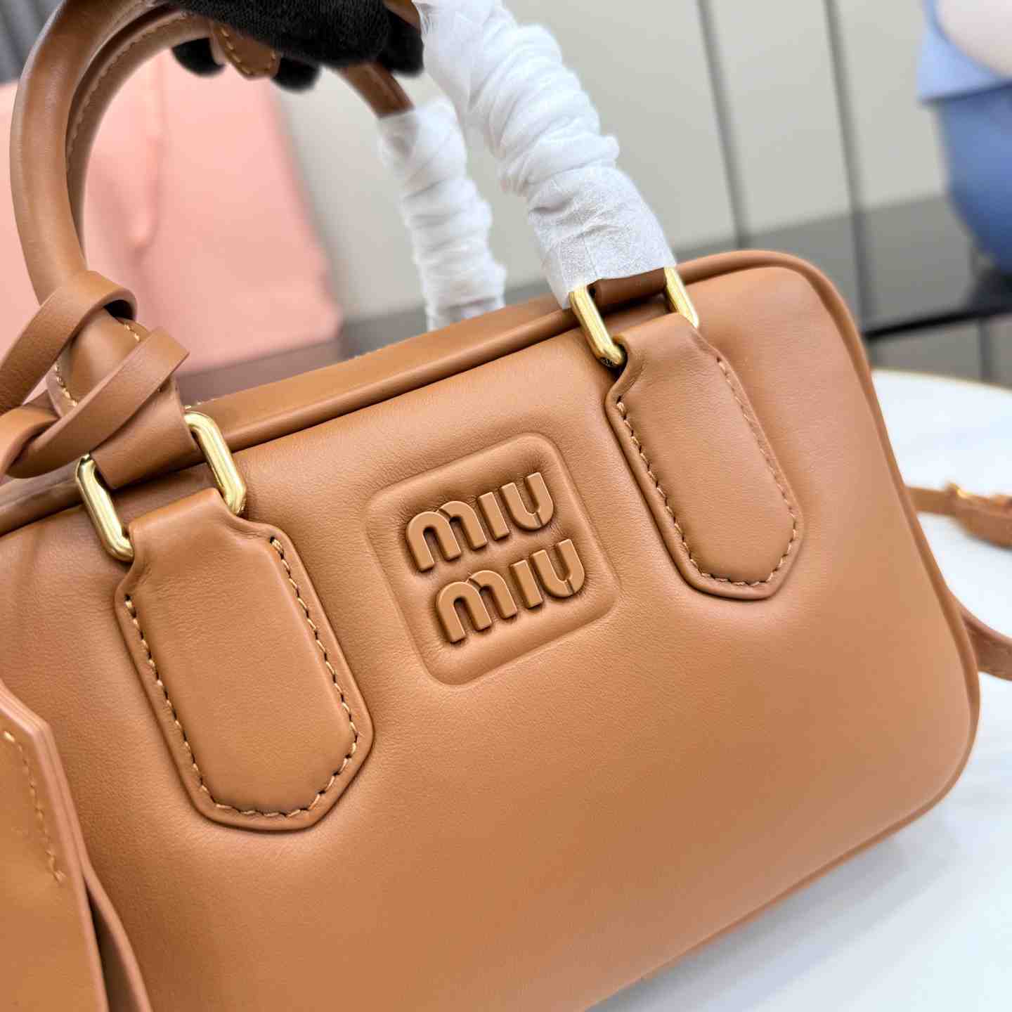 Miu Miu Arcadie Leather Bag 5BB123 - DesignerGu
