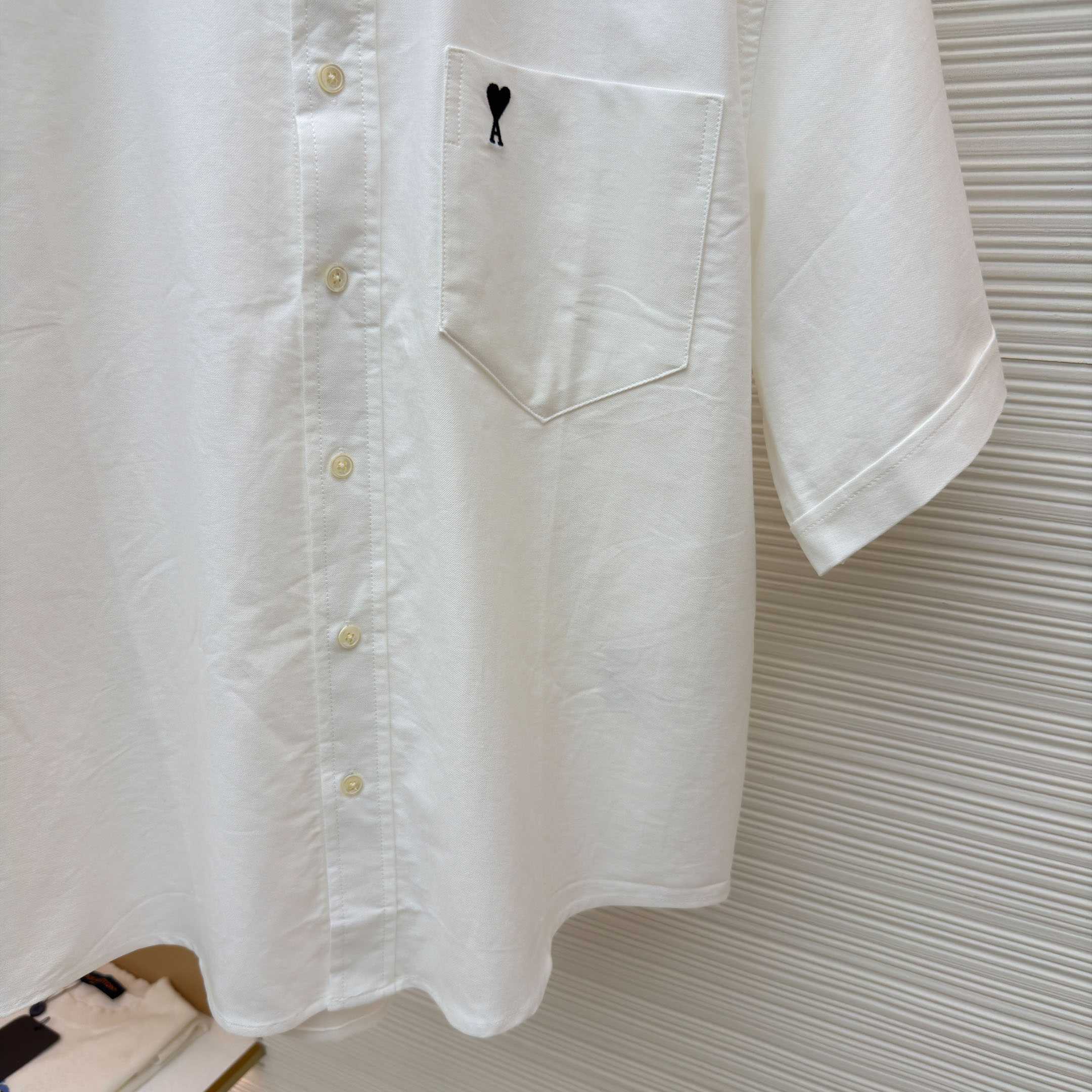 AMI Paris Ami Button-Down Short-Sleeve Shirt - DesignerGu