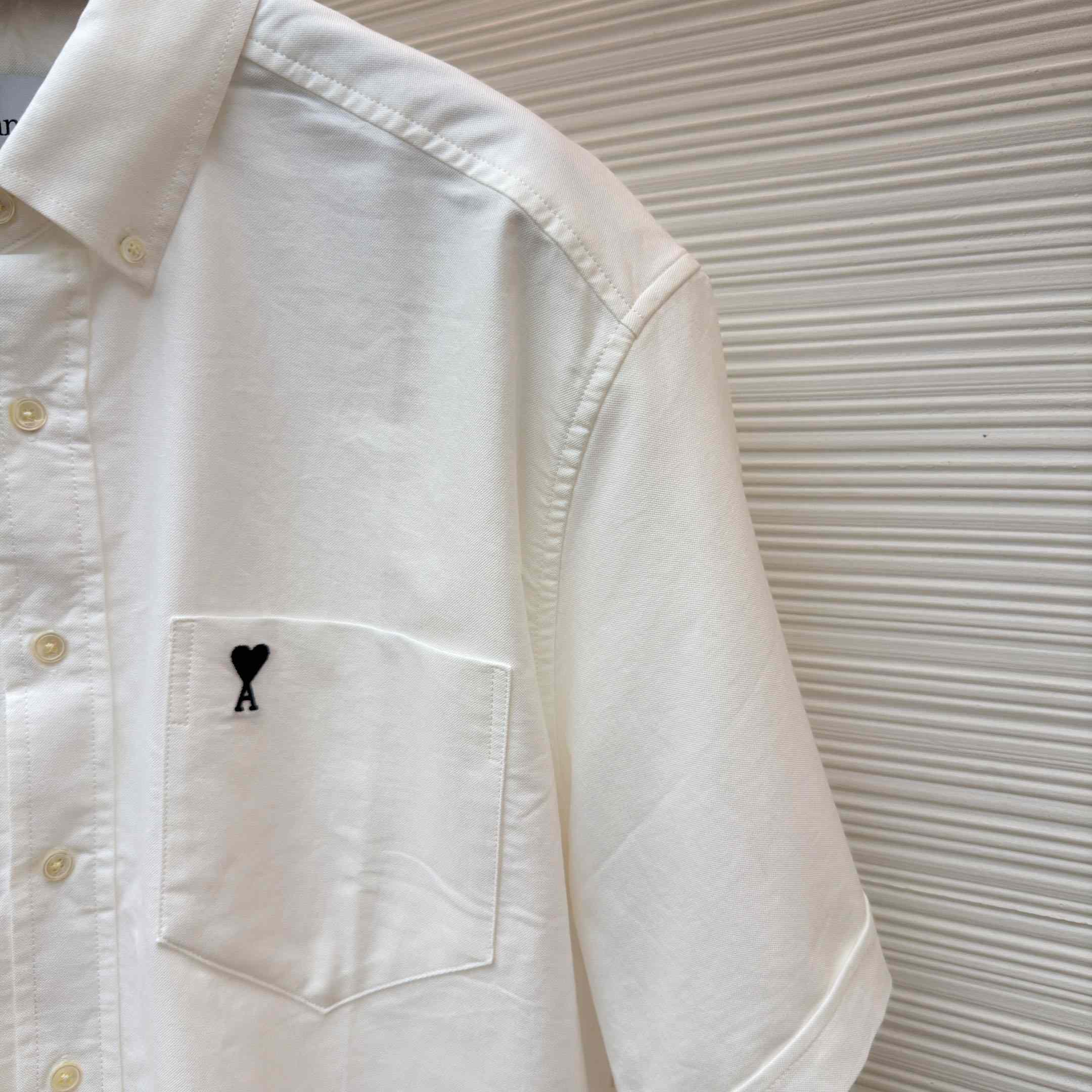 AMI Paris Ami Button-Down Short-Sleeve Shirt - DesignerGu