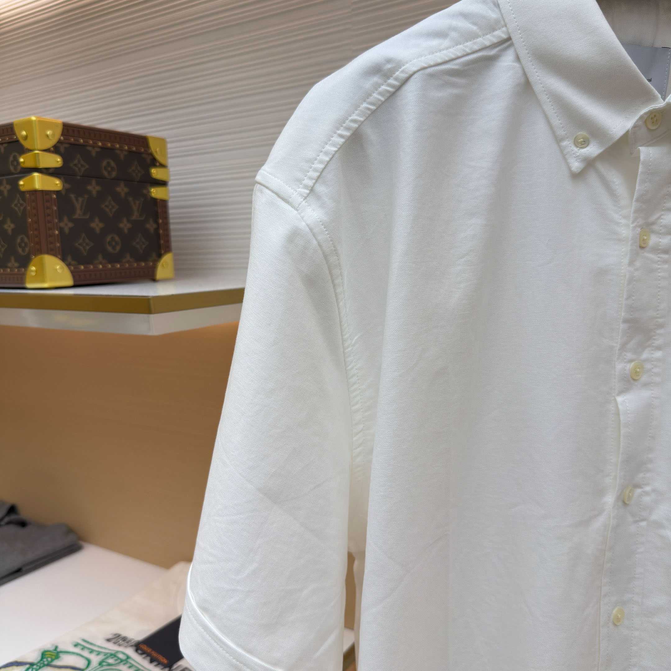 AMI Paris Ami Button-Down Short-Sleeve Shirt - DesignerGu