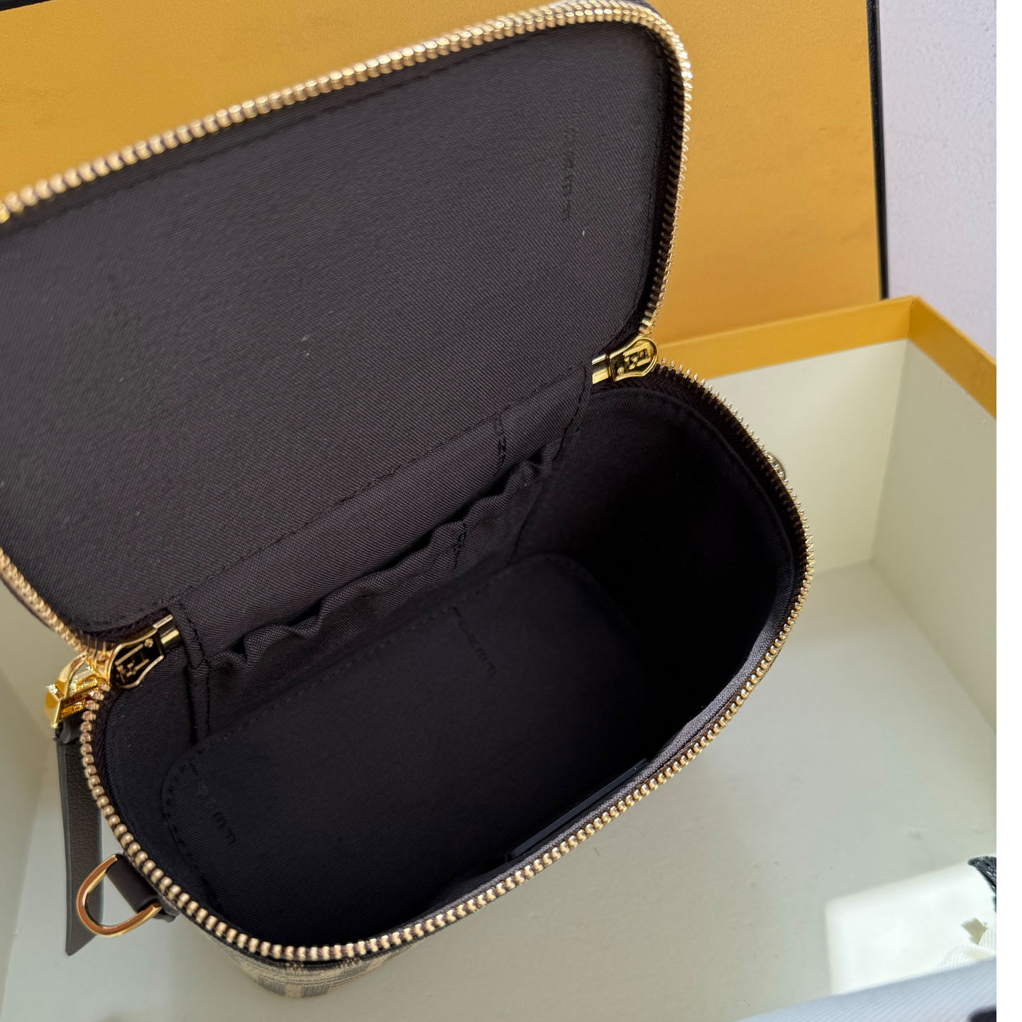 Fendi Tobacco Brown FF Jacquard Fabric Mini-Bag - DesignerGu