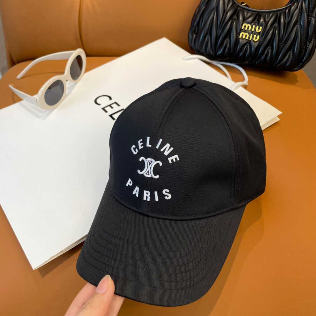 Celine Paris Triomphe Embroidered Baseball Cap  - DesignerGu