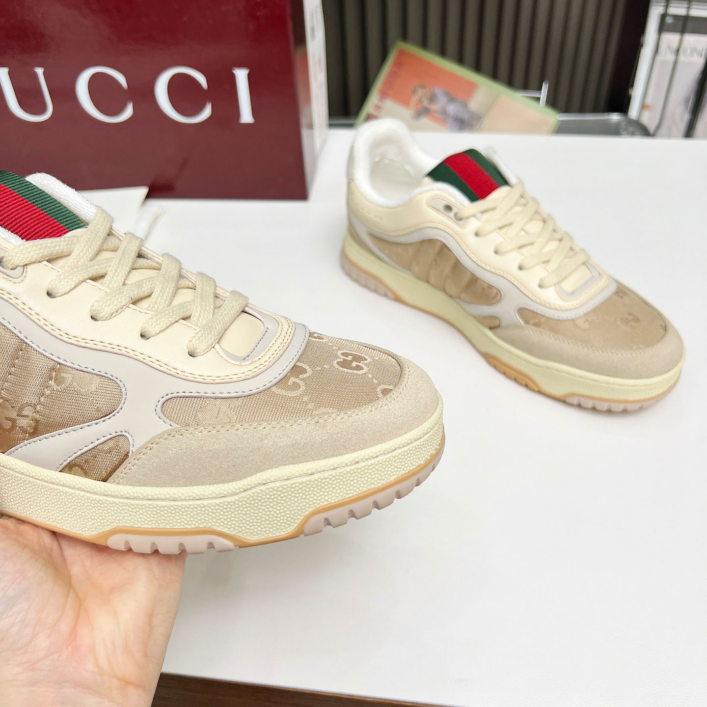 Gucci Re-Web Sneakers - DesignerGu