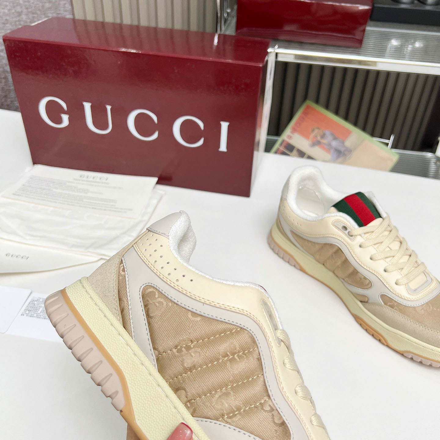 Gucci Re-Web Sneakers - DesignerGu