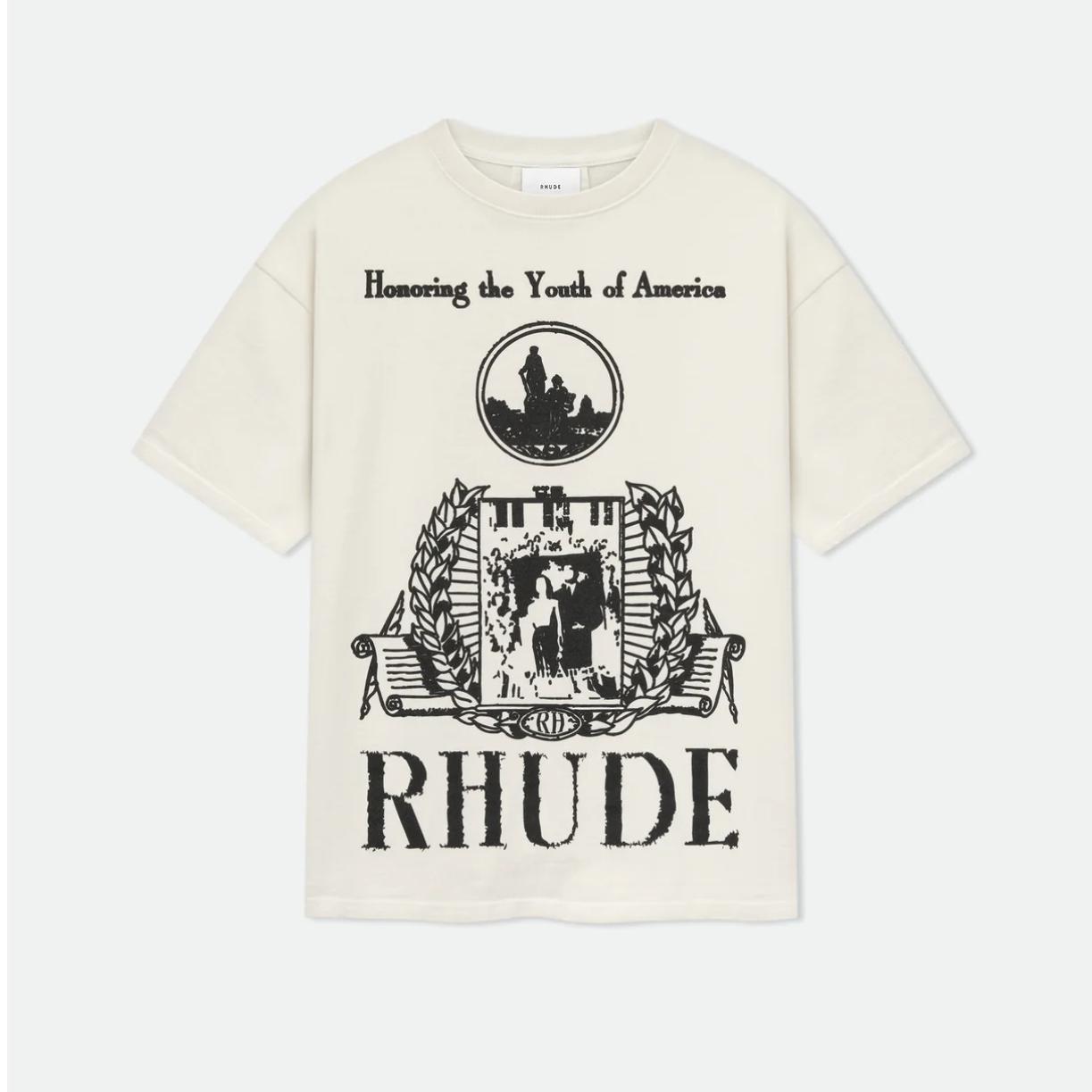 Rhude Youth Of America Tee 'White' - DesignerGu