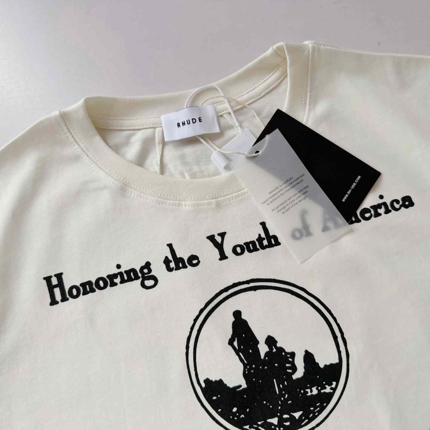 Rhude Youth Of America Tee 'White' - DesignerGu