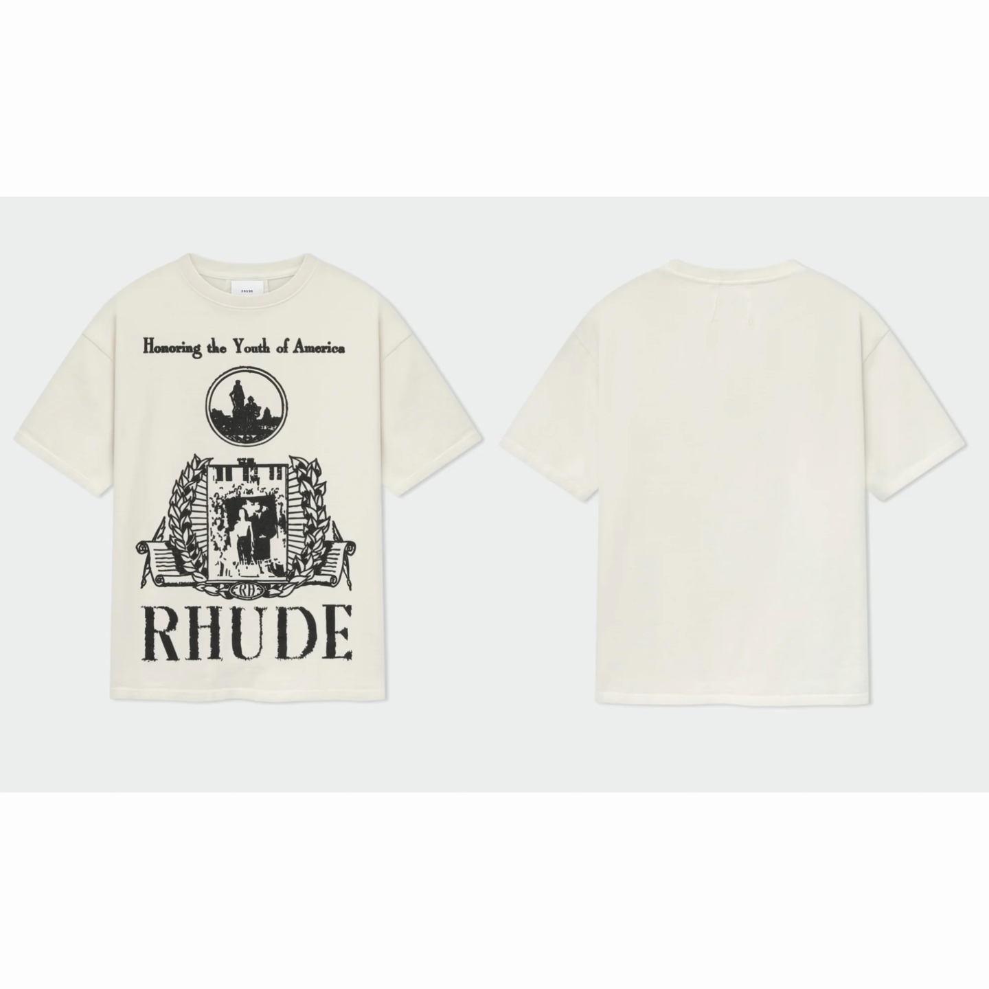 Rhude Youth Of America Tee 'White' - DesignerGu