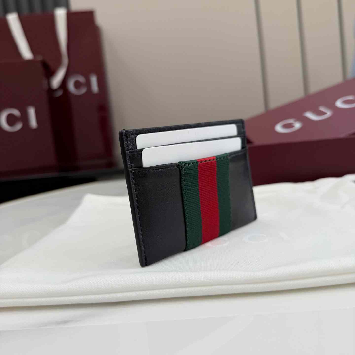 Gucci Web Trademark Card Case - DesignerGu