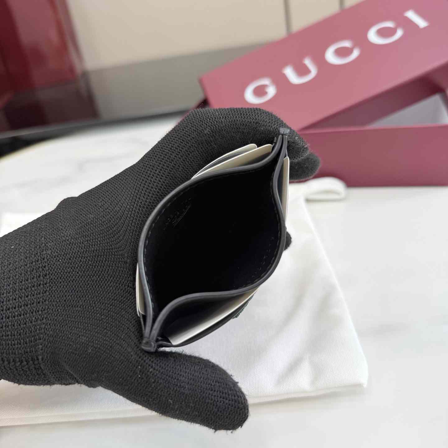 Gucci Web Trademark Card Case - DesignerGu