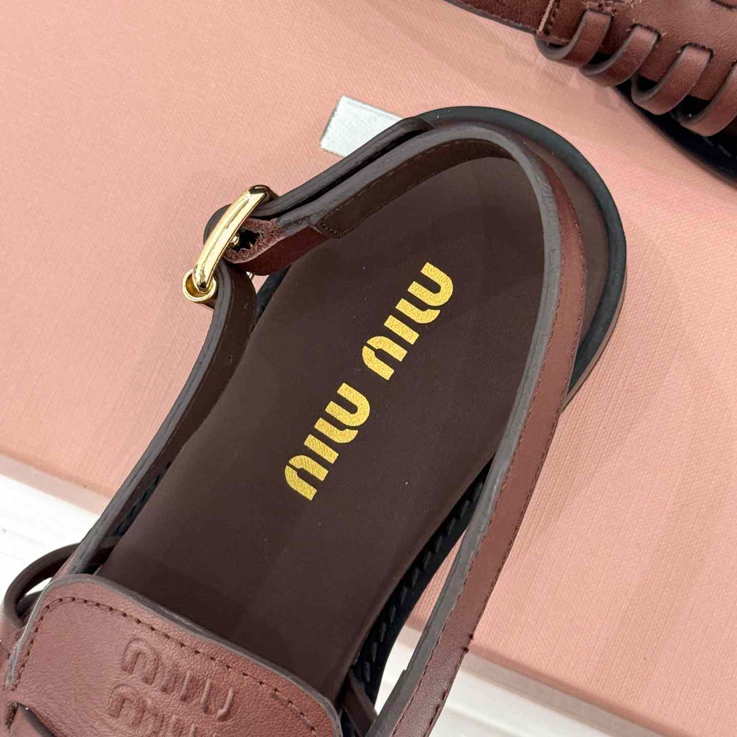 Miu Miu Leather Slingback Loafers - DesignerGu