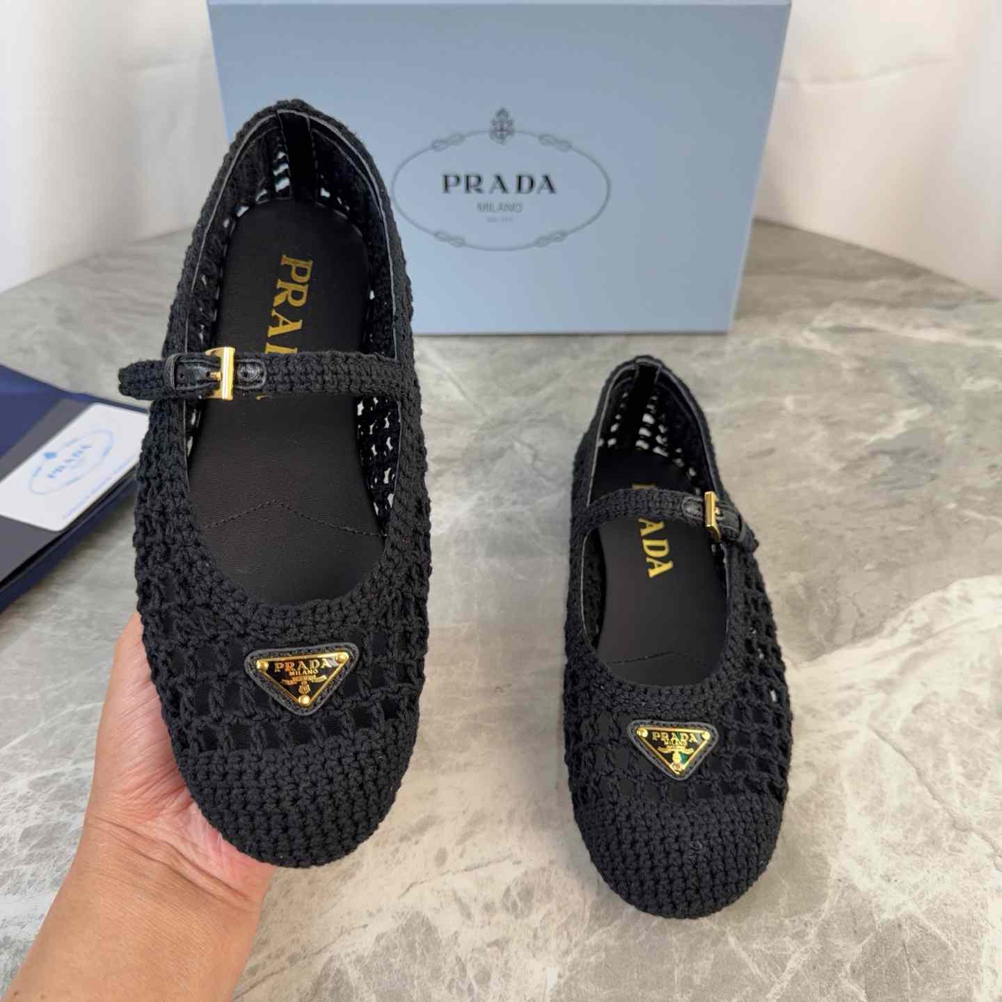 Prada Crochet Ballerinas - DesignerGu