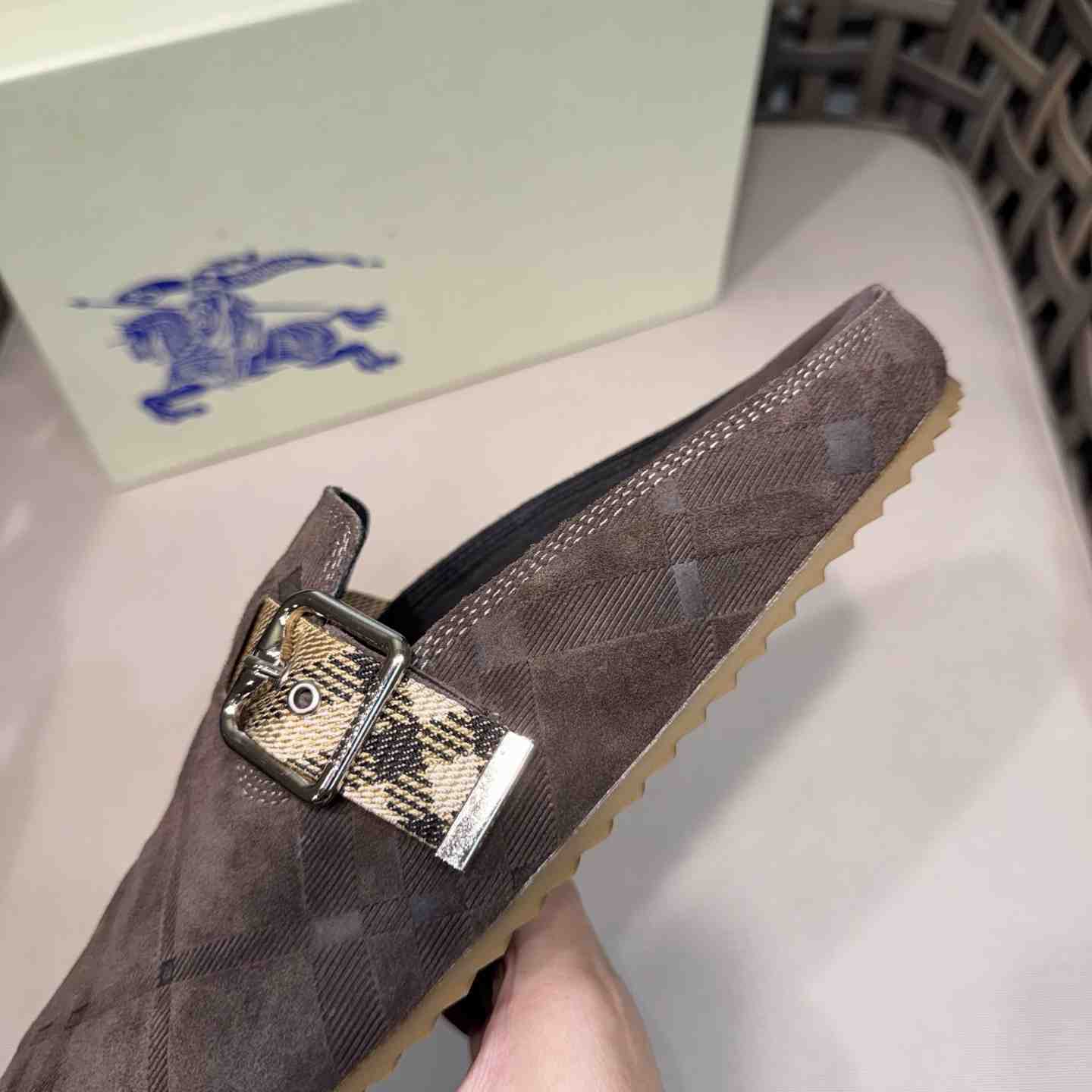 Burberry Suede Urchin Clogs - DesignerGu