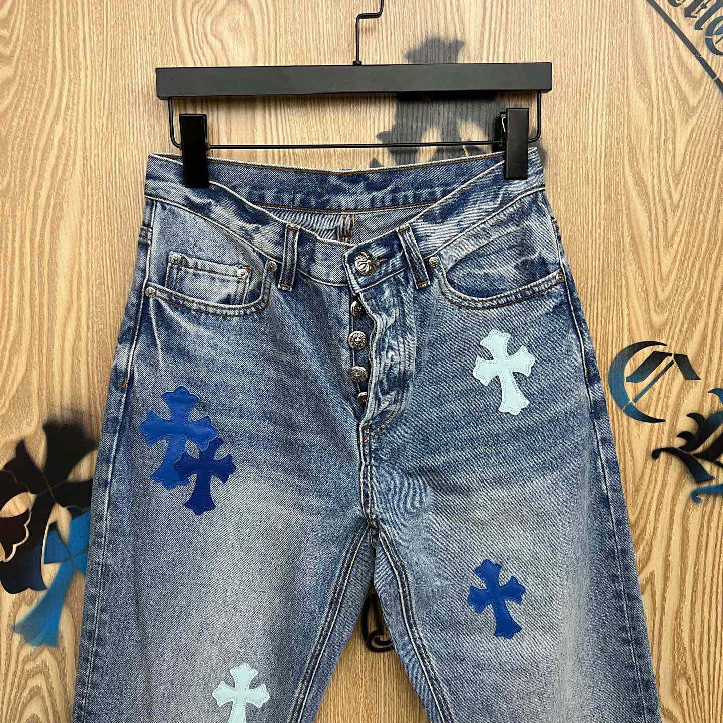 Chrome Hearts BLUE TRICOLOR PATCH DENIM - DesignerGu