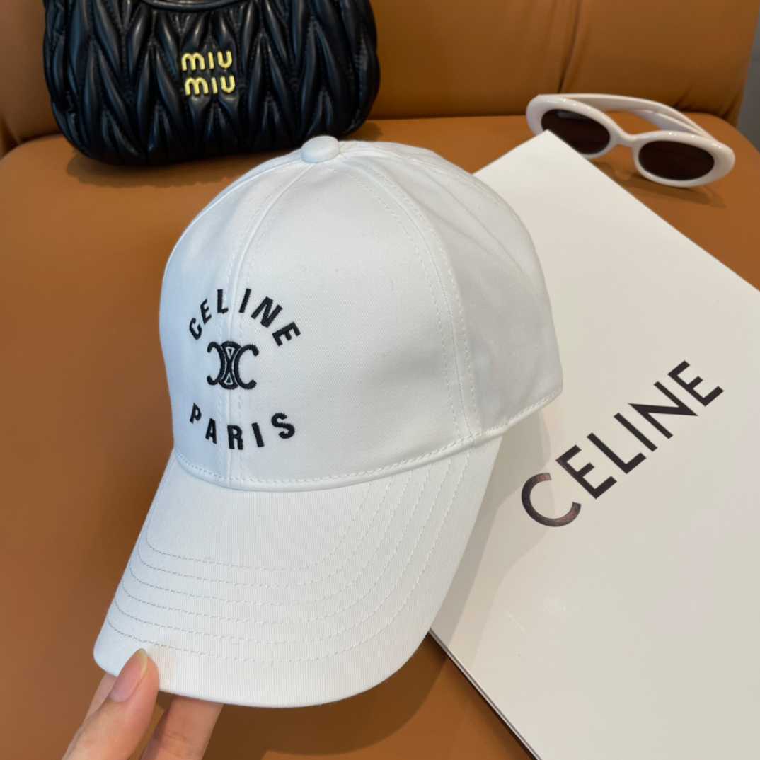 Celine Paris Triomphe Embroidered Baseball Cap  - DesignerGu