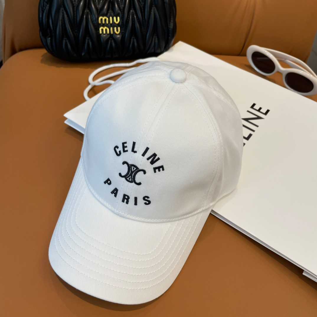 Celine Paris Triomphe Embroidered Baseball Cap  - DesignerGu