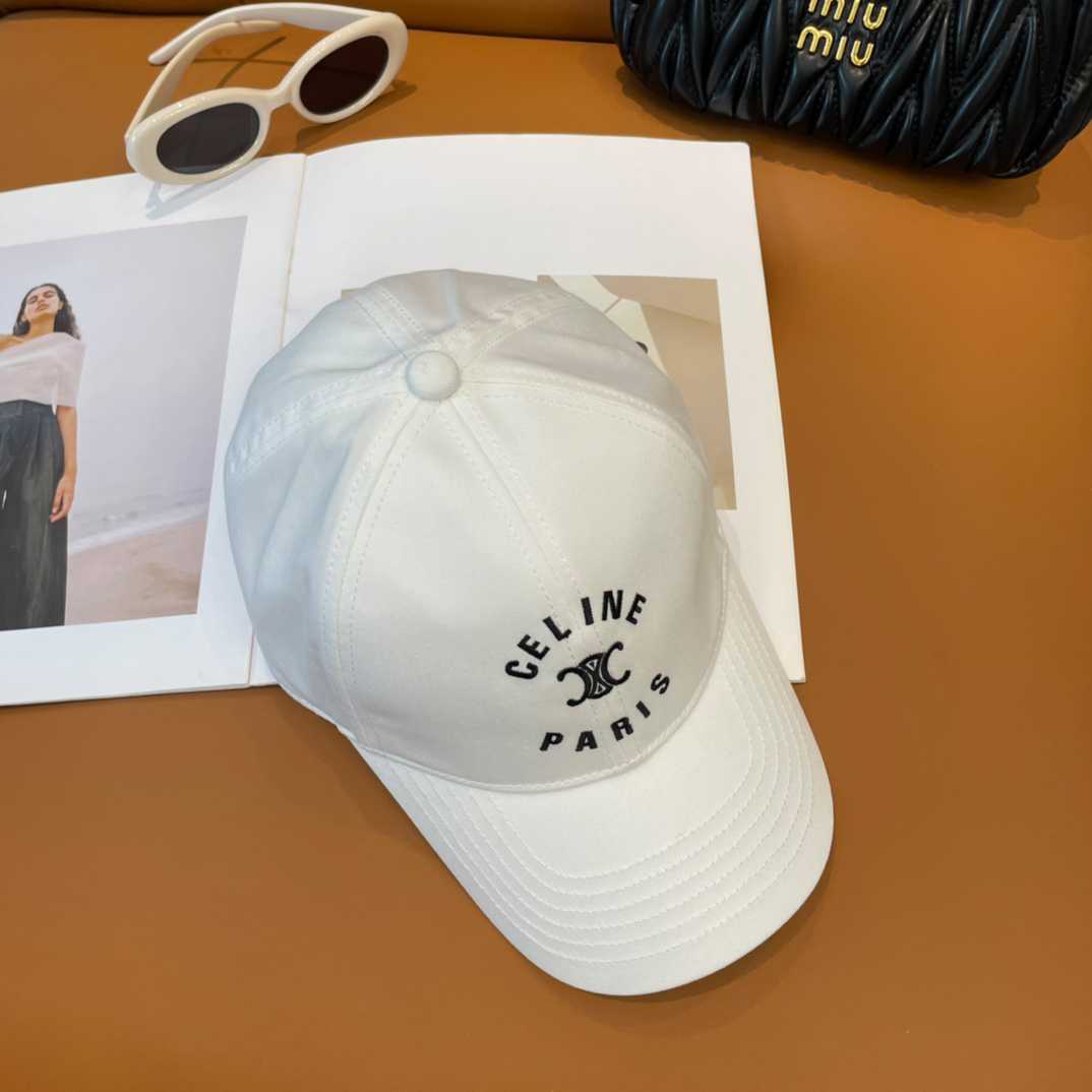 Celine Paris Triomphe Embroidered Baseball Cap  - DesignerGu