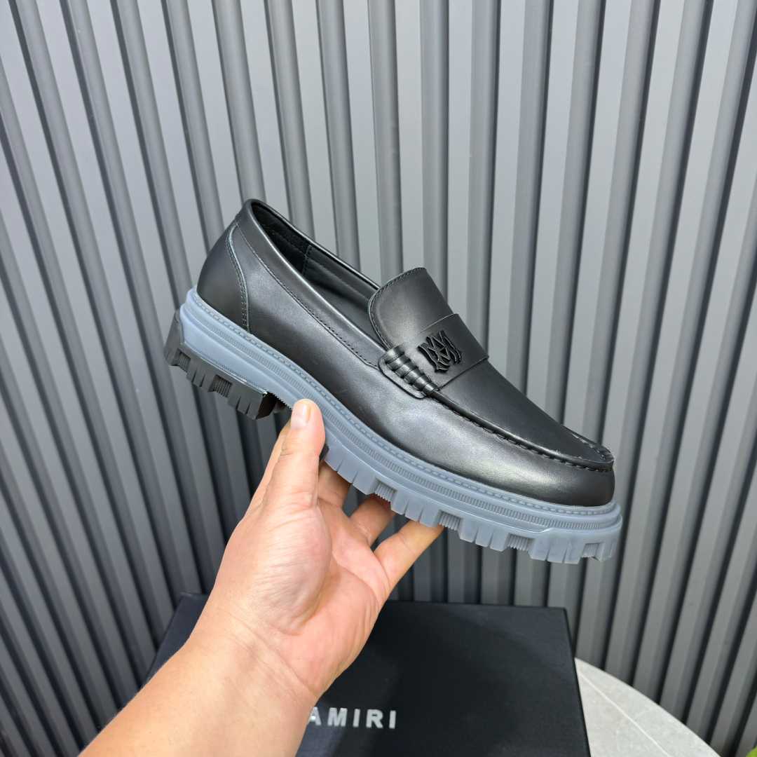 Amiri Black Military Slip-On Loafers - DesignerGu