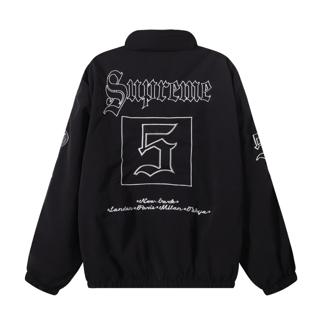 Supreme Old English Track Jacket 'Black' - DesignerGu