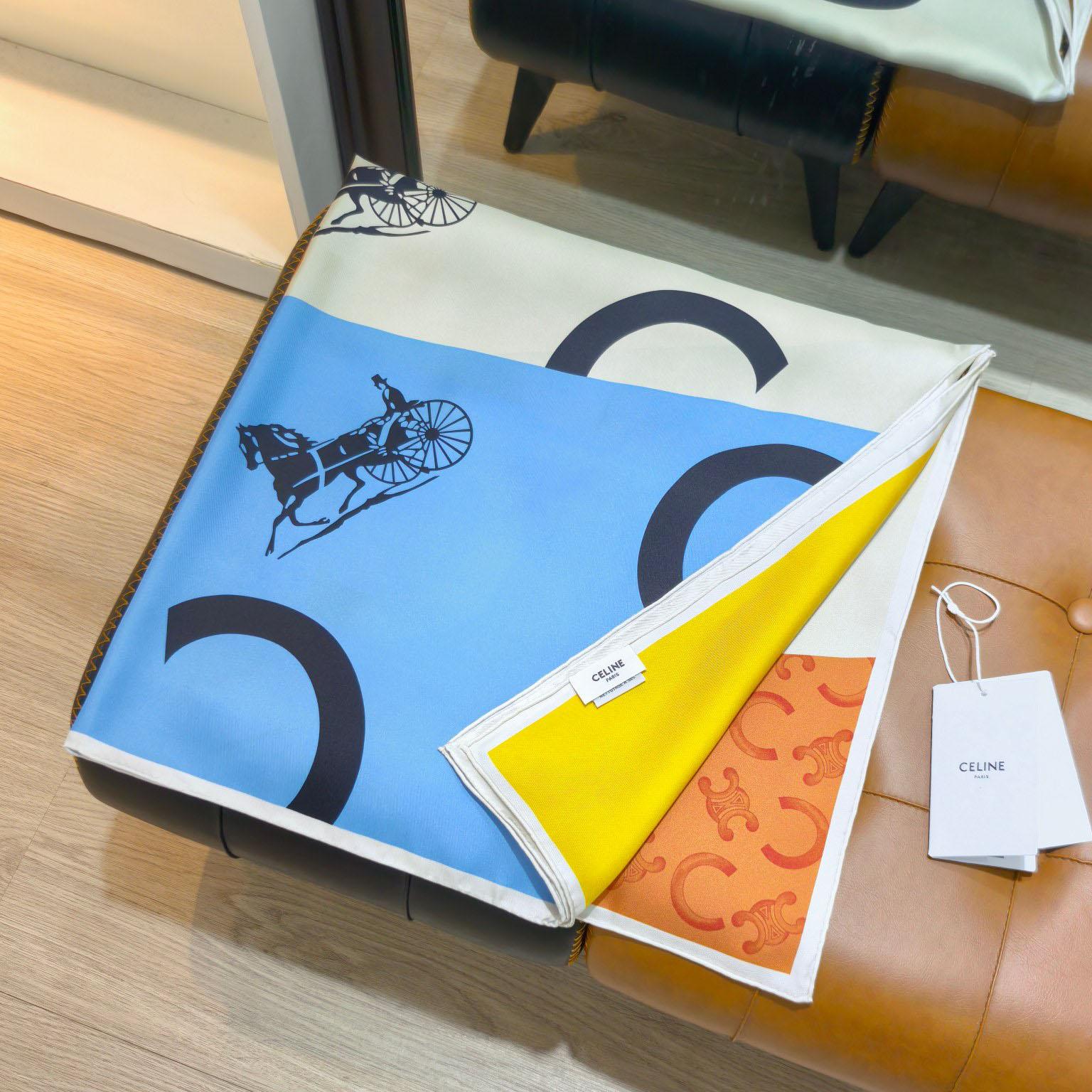 Celine  Square In Silk Twill - DesignerGu