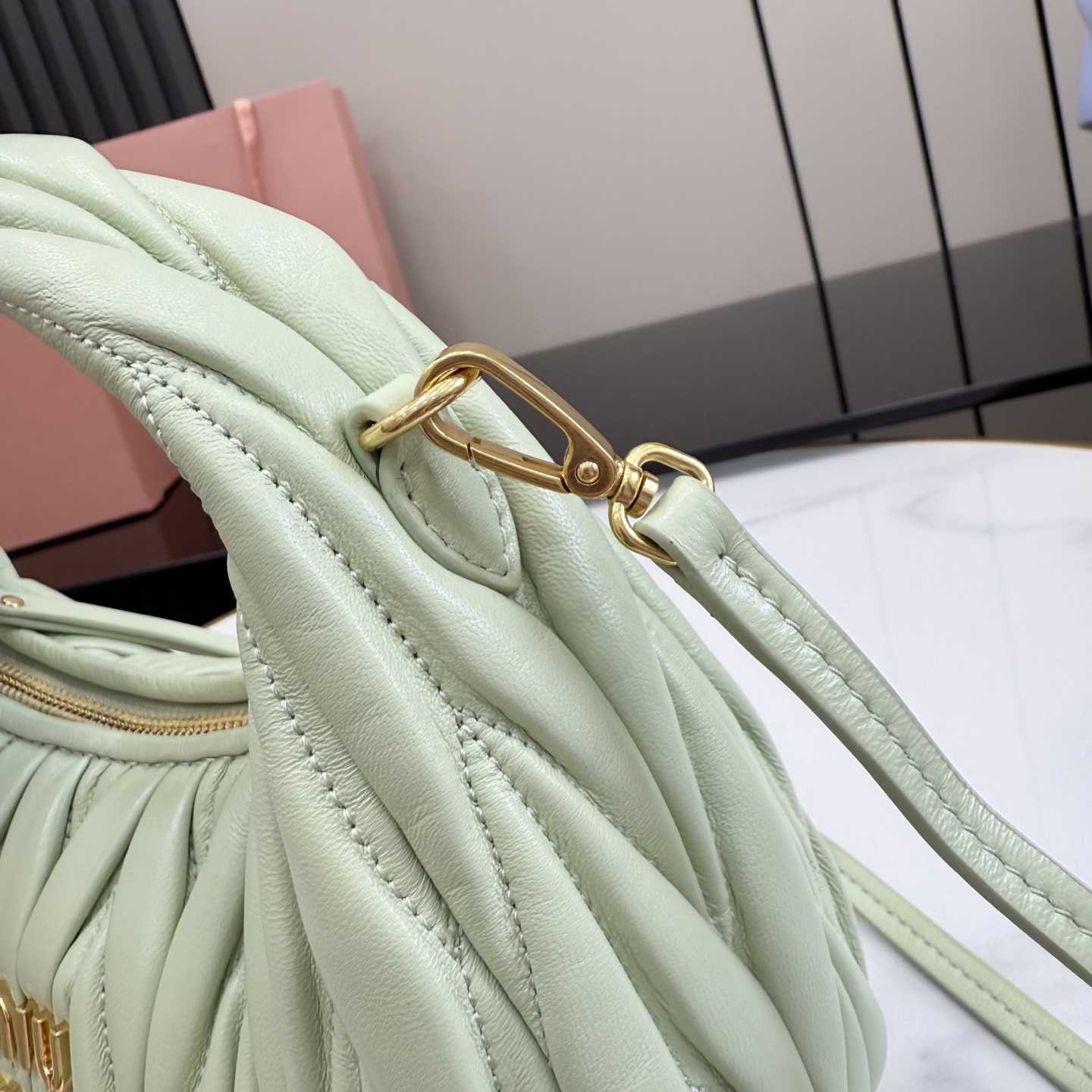 Miu Miu Wander Matelassé Nappa Leather Hobo Bag  - DesignerGu