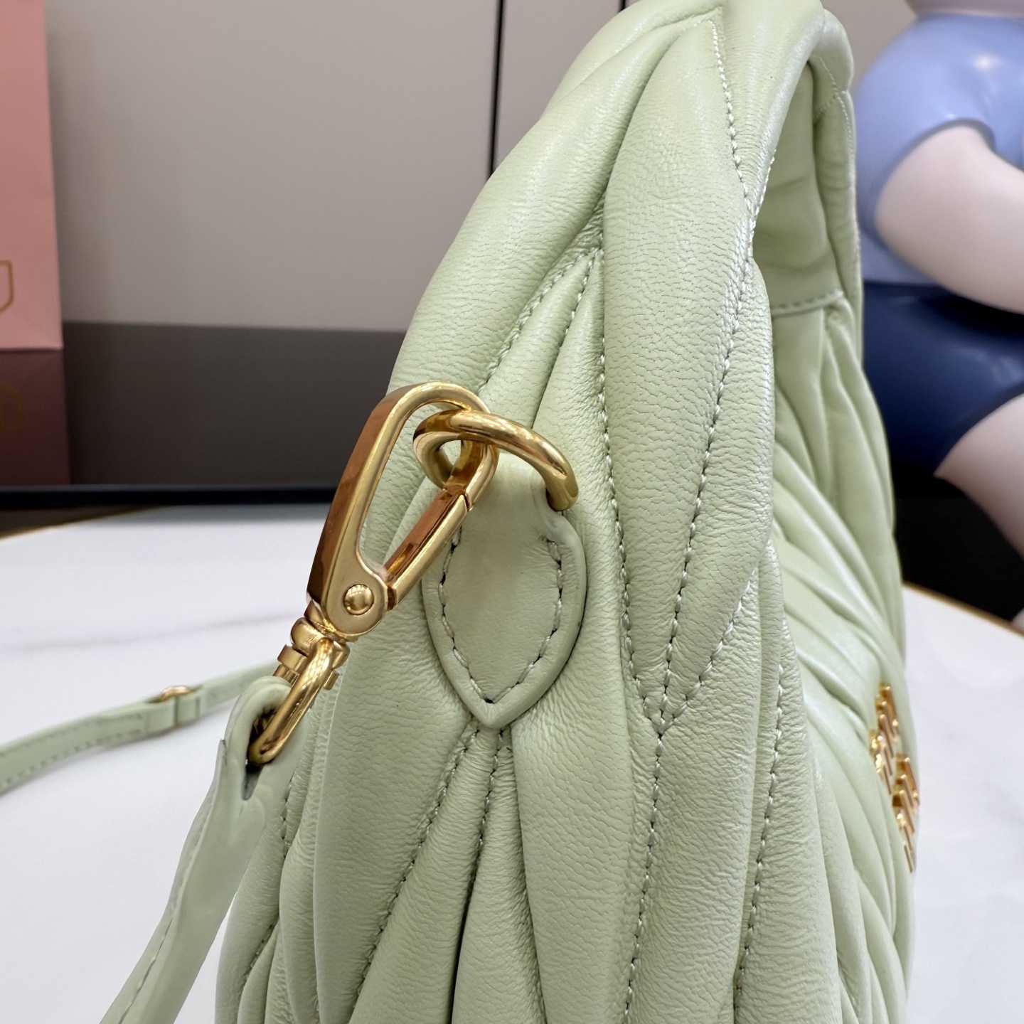 Miu Miu Wander Matelassé Nappa Leather Hobo Bag  - DesignerGu
