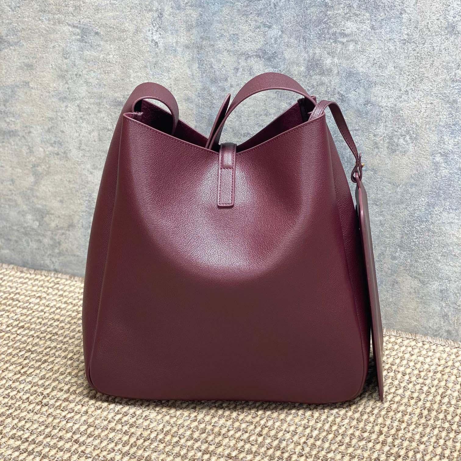 Saint Laurent LE 5 À 7 supple Large In Grained Leather - DesignerGu