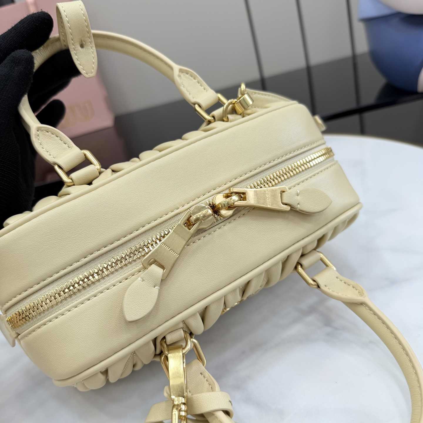 Miu Miu Arcadie Matelassé Nappa Leather Bag - DesignerGu