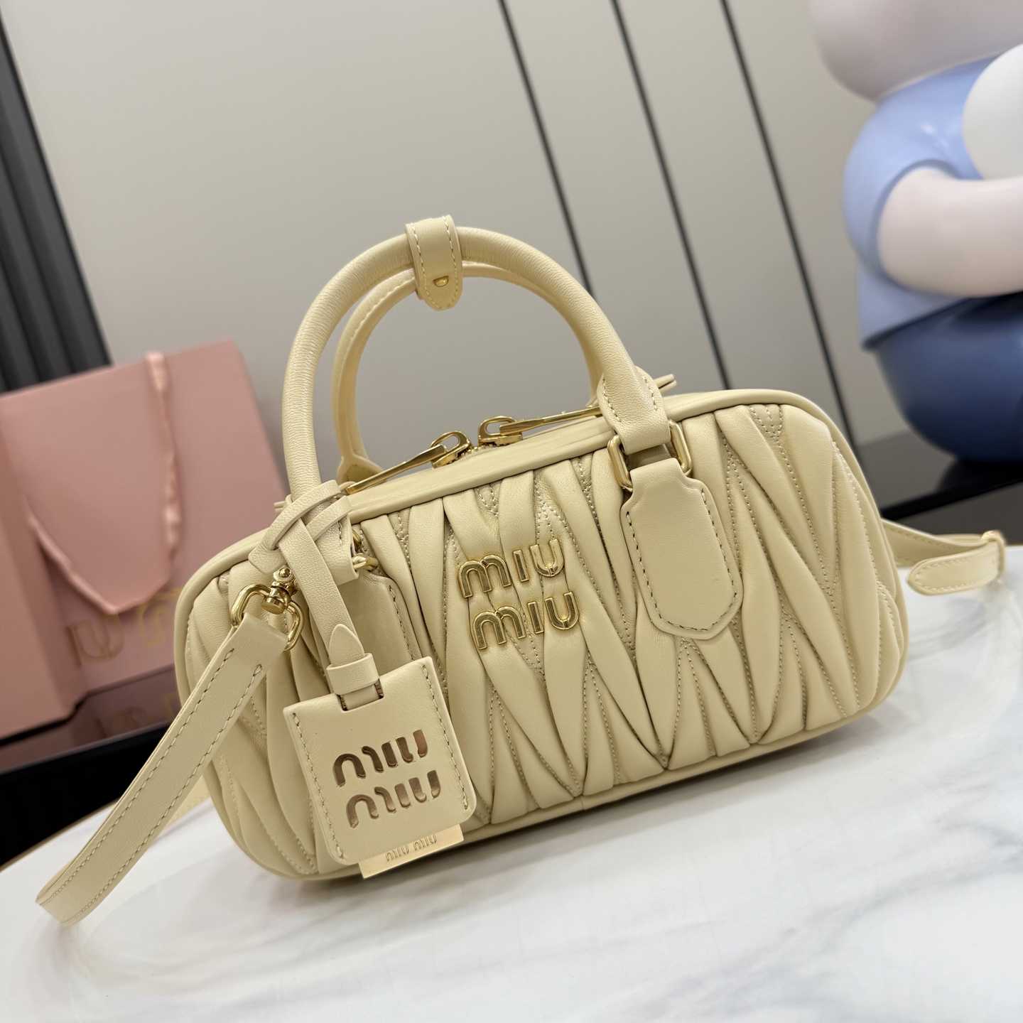 Miu Miu Arcadie Matelassé Nappa Leather Bag - DesignerGu